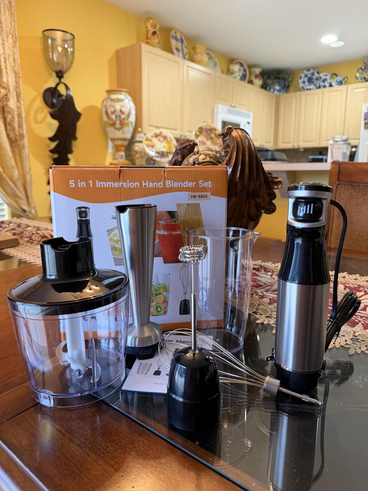 Turelar Immersion Blender Handheld Corded, 1100W 5 in 1 Hand Blender Set | Trigger Variable Speed, Emulsion Stick Mixer with Food Processor, Whisk, Frother, for Soup, Puree, Baby Food, Anti-scratch customer photo 2