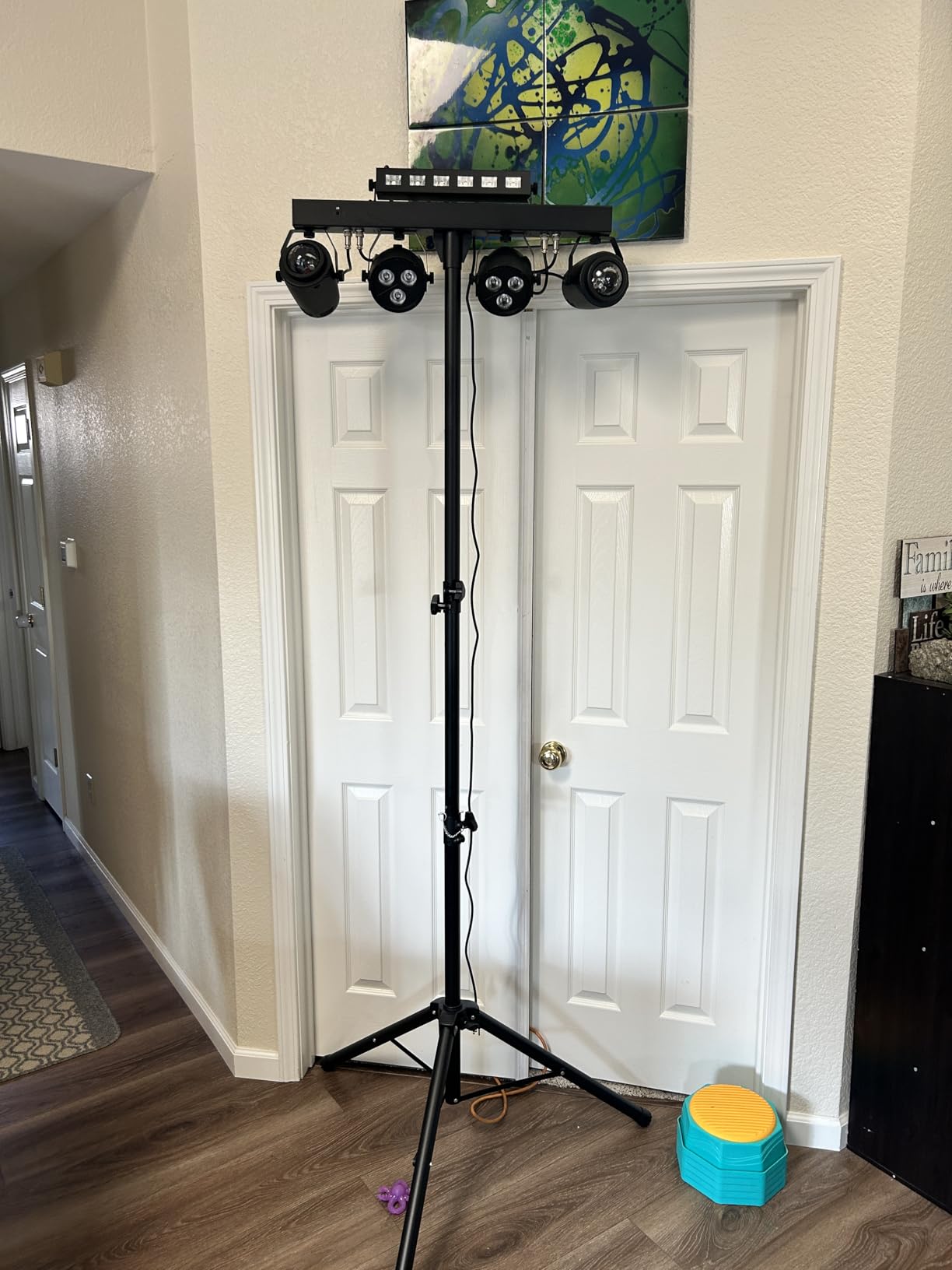 Telbum DJ Lights Package with Stand 7.5Ft, DJ Light for Parties Sound Activated, DMX & Remote Control Portable Gig Bar Lights LED Stage Lighting System for Band, Booth, Wedding, Events, Shows customer photo 2