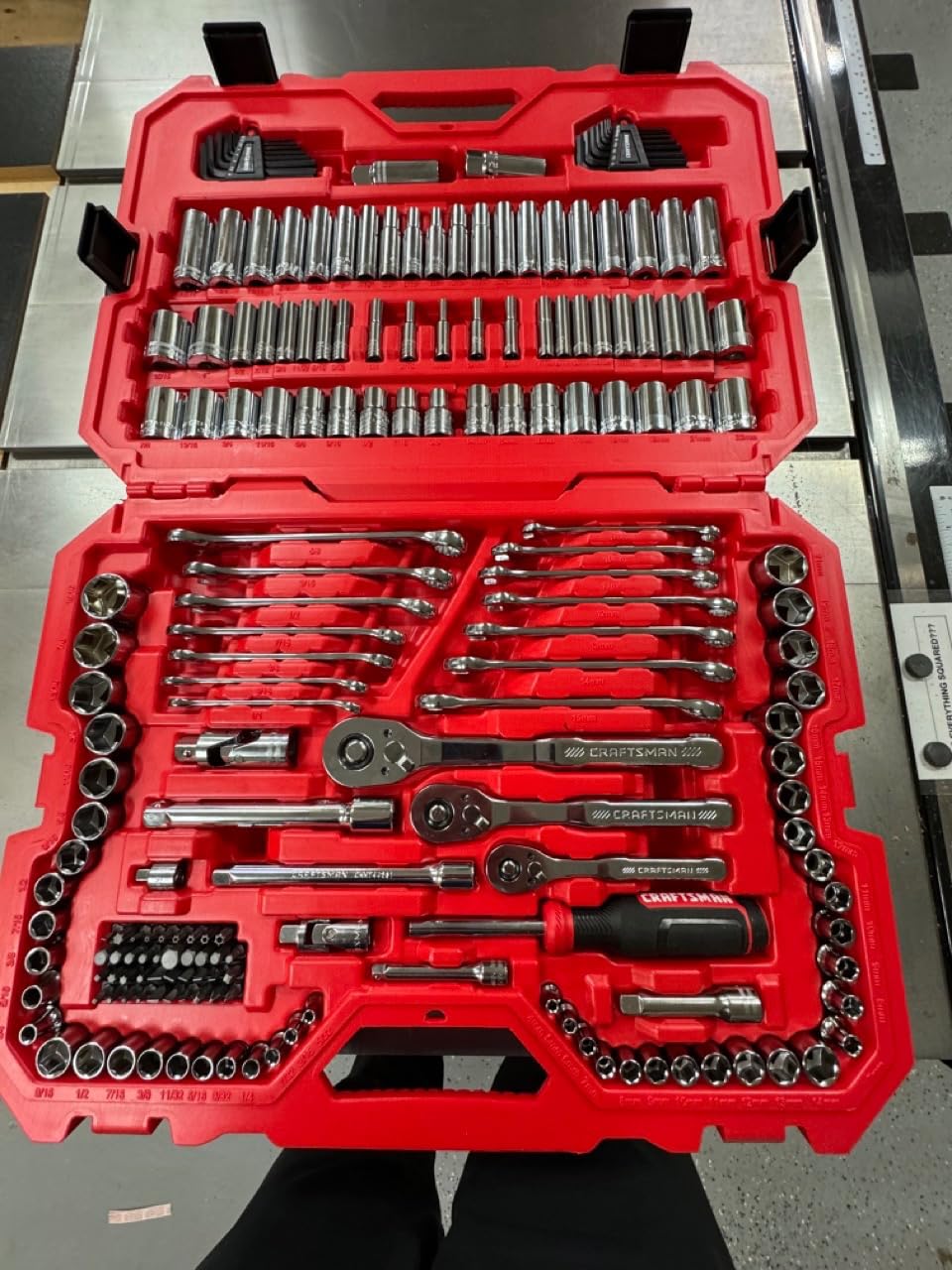 CRAFTSMAN 189 Piece Mechanics Tool Set, 1/4, 3/8 and 1/2 Inch Drive Socket Wrench Set with Thinner Ratchet, Steel 6 and 12-Point Sockets, Wrenches, Hex Keys and Specialty Bits, 90-Tooth (CMMT12134) customer photo 2