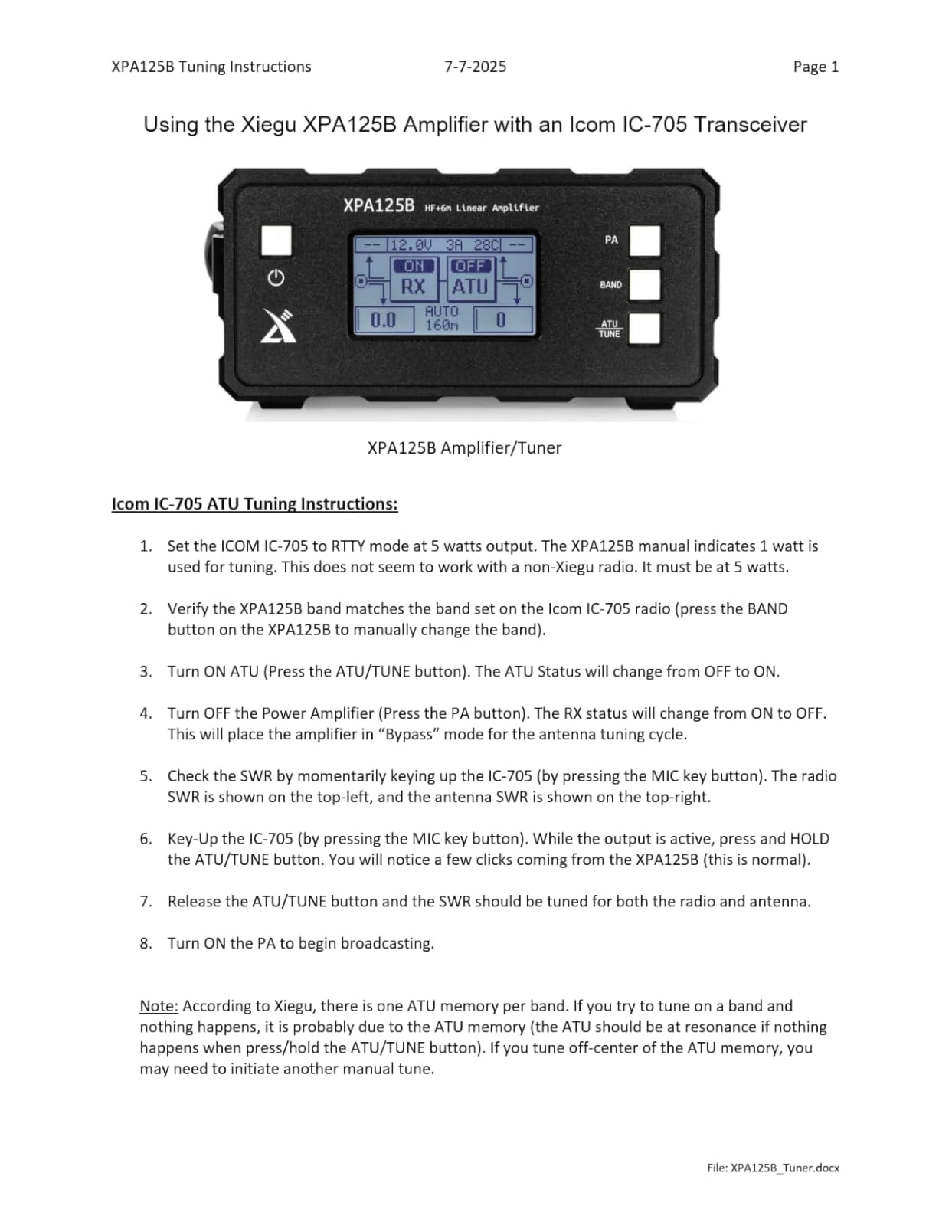 Xiegu XPA125B 100W HF Power Amplifier with Automatic Antenna Tuner | Large Display for Home Stations, POTA, Field Day, Portable HF Radio Operation customer photo 2
