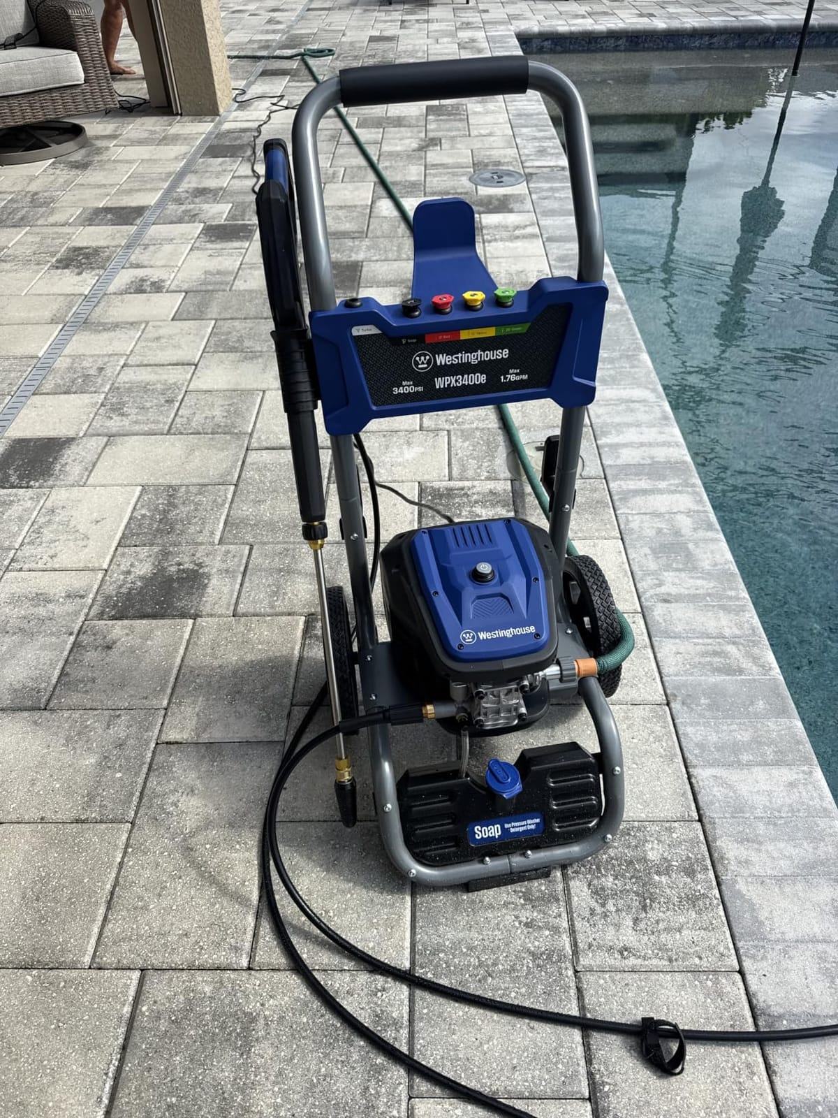 Westinghouse WPX3400e Electric Pressure Washer, 3400 Max PSI and 2.0 Max GPM, Brushless Motor, Onboard Soap Tank, Spray Gun and Wand, 5 Nozzle Set customer photo 1