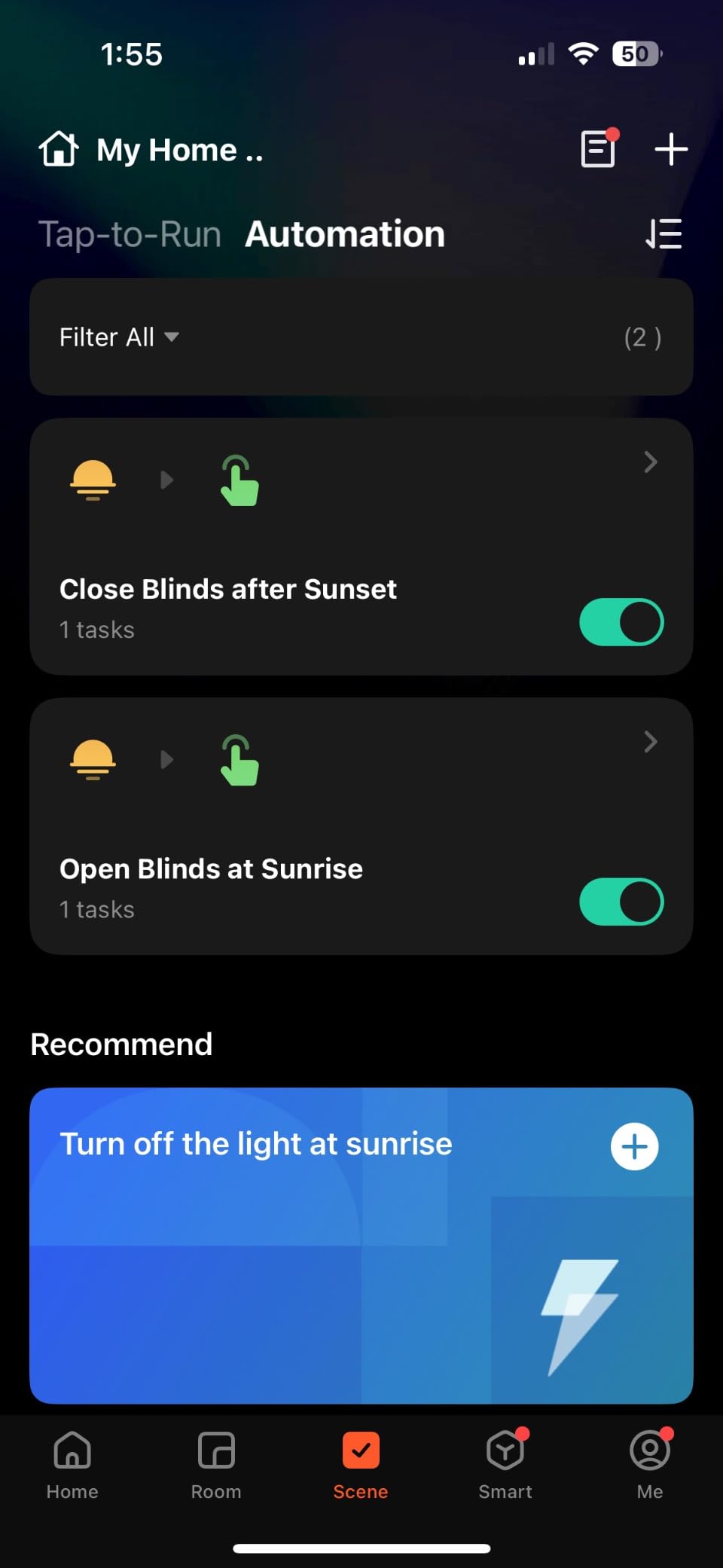 Motorized Blinds with Remote, [Free Solar Panels] Cordless Smart Blinds with Valance Cover, Blackout Electric Blinds with Remote Control, Automatic Roller Shades for Windows White 34