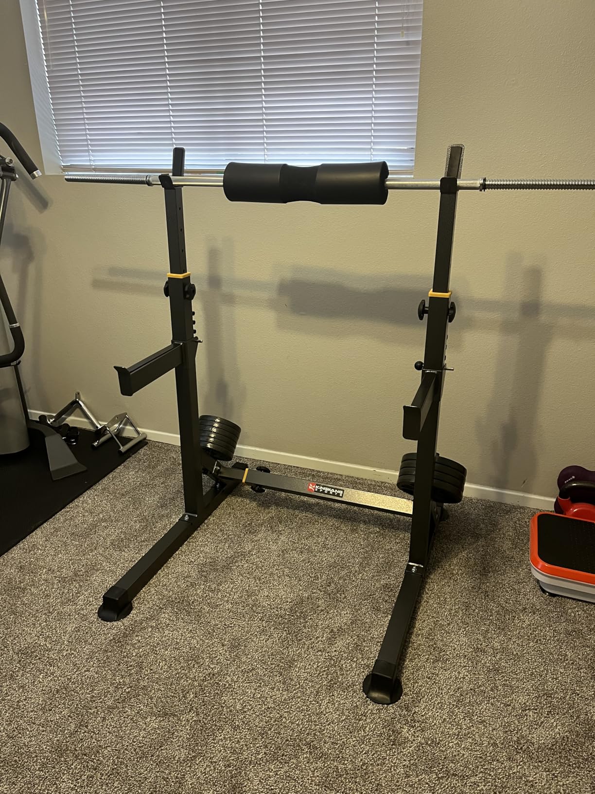 Adjustable Squat Rack,Multi-Function Barbell Rack for Weight Lifting and Home Gym Fitness Workout Portable Squat Bench Press customer photo 1