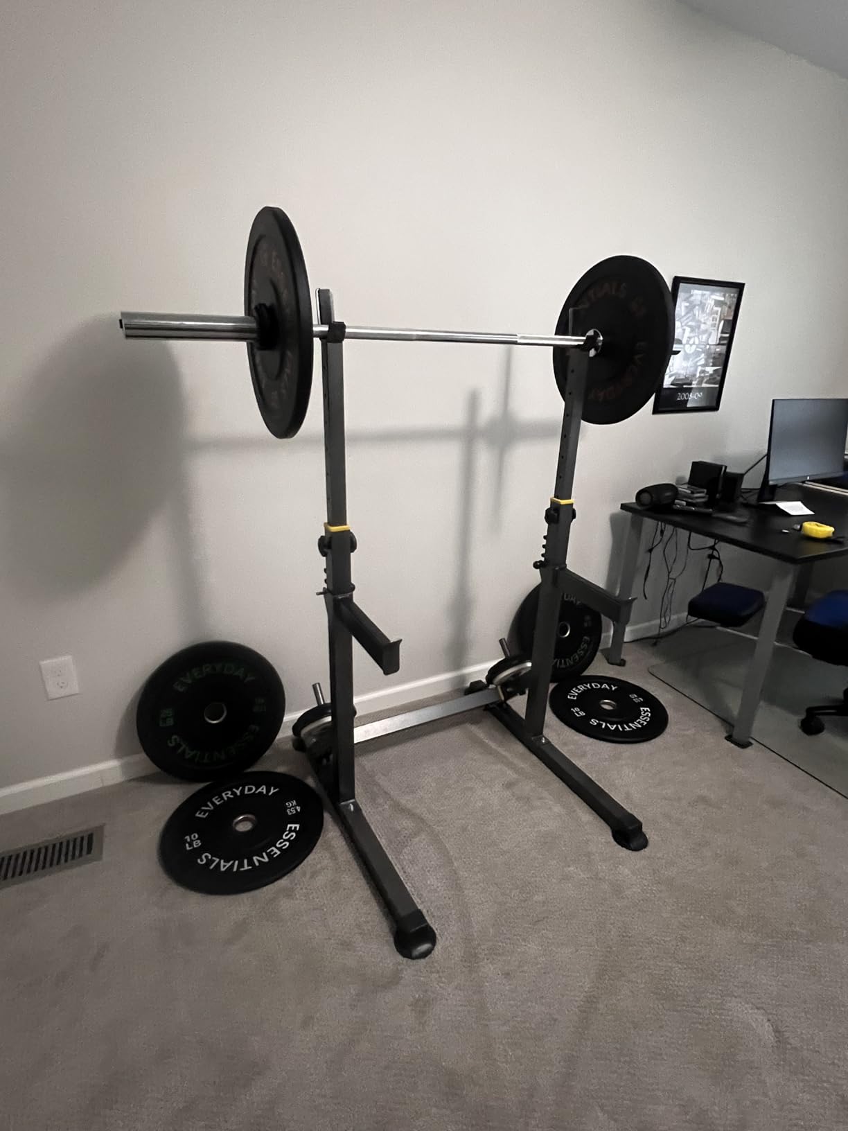 Adjustable Squat Rack,Multi-Function Barbell Rack for Weight Lifting and Home Gym Fitness Workout Portable Squat Bench Press customer photo 2