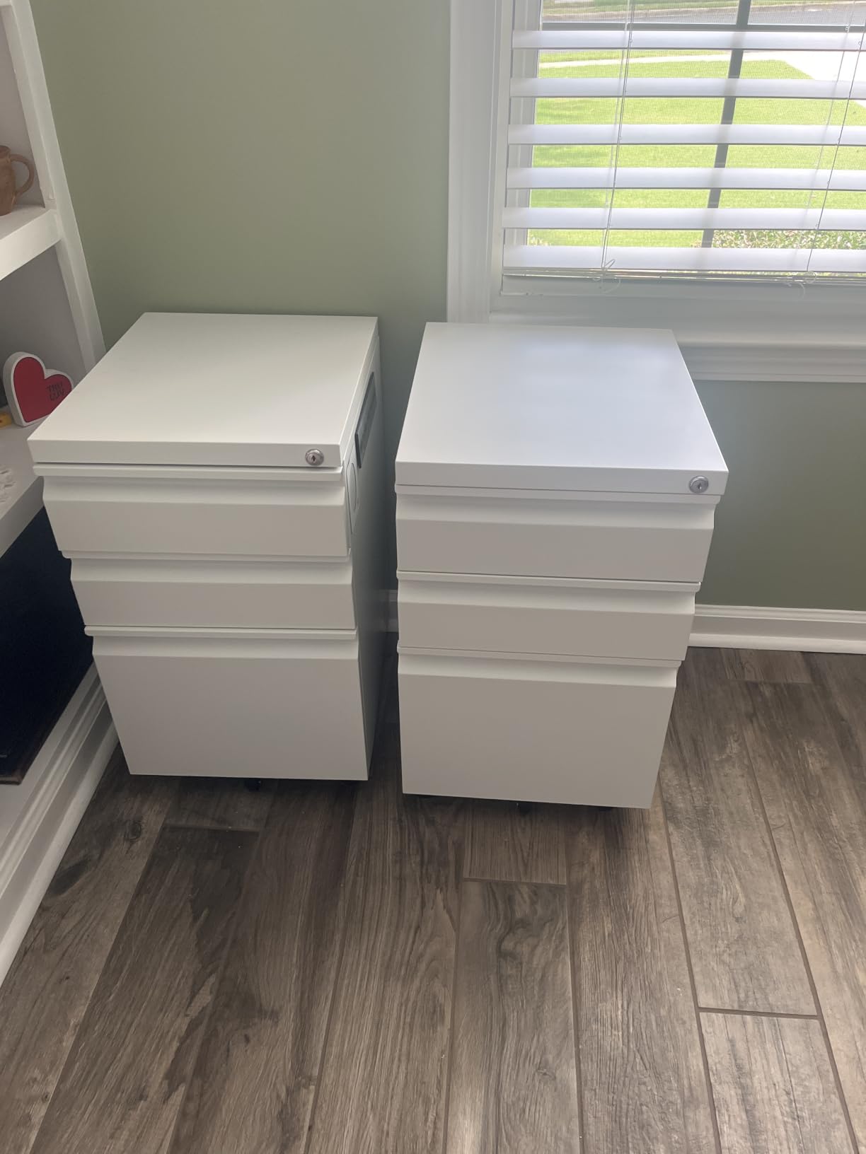 Mobile File Cabinet with Lock, 2 Drawer Under Desk Metal Rolling Filing Cabinets for Home Office Organizer Letters/Legal/A4 (Fully Assembled-Black) customer photo 1
