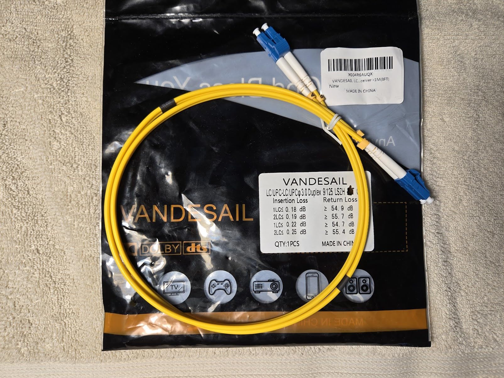 LC to LC Fiber Patch Cable, OS2 Single Mode, 2M(6.6 FT), 5 Pack | 9/125um duplex UPC SMF jumper, LSZH jacket, individually tested, for SFP modules and data centers customer photo 1