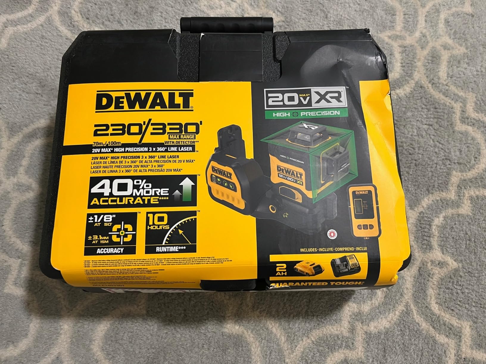 DEWALT 12V/20V MAX XR Line Laser, High Precision 3 X 360, Green, Battery and Charger Included (DCLE34033D1) customer photo 1