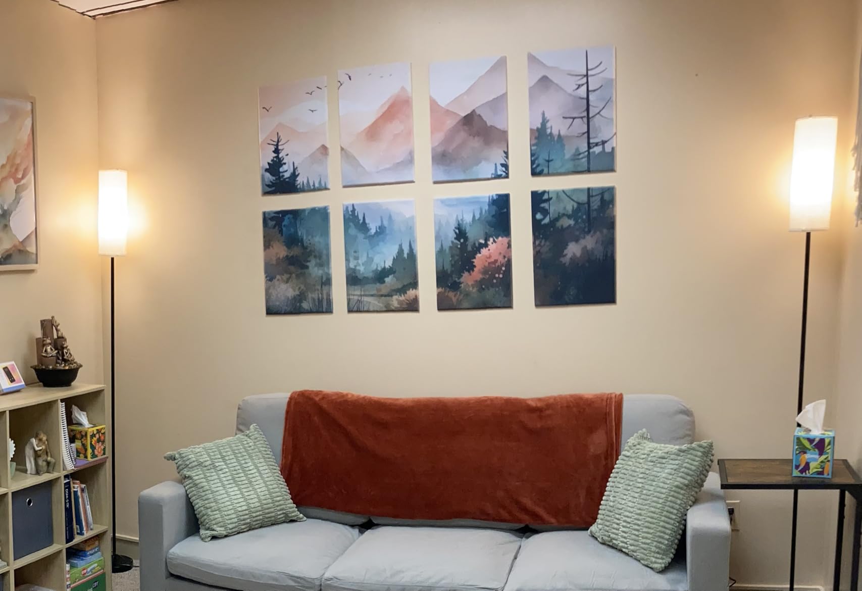 8 Pack Art Acoustic Panels Soundproof Wall Panels, Decorative Sound Dampening Panels Self Adhesive Sound Absorbing Panels for Home Office Gaming Room, 48X32Inches customer photo 1