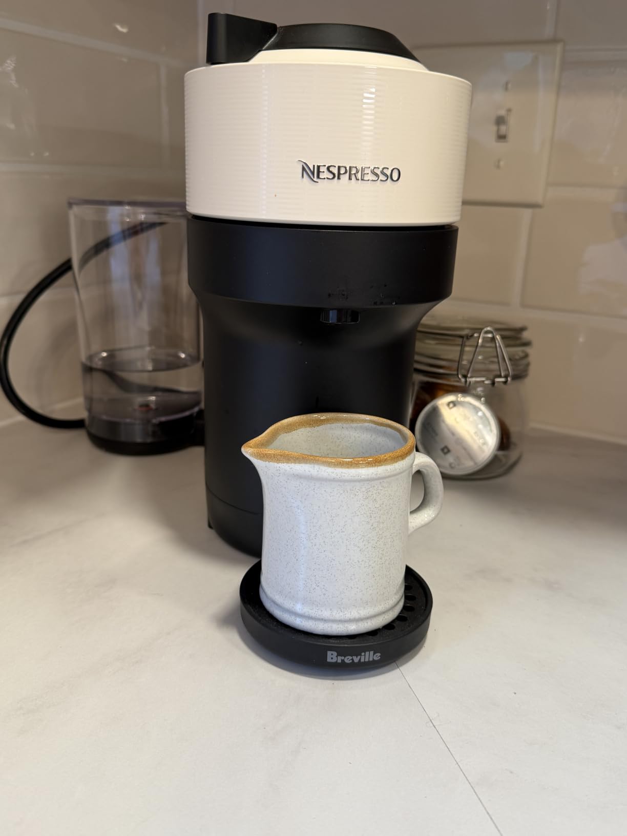 Nespresso Vertuo Pop+ Coffee & Espresso Maker by Breville, Coconut White | Compact design, 25 fl. oz. side tank, 30 second heat-up and one touch brewing customer photo 1