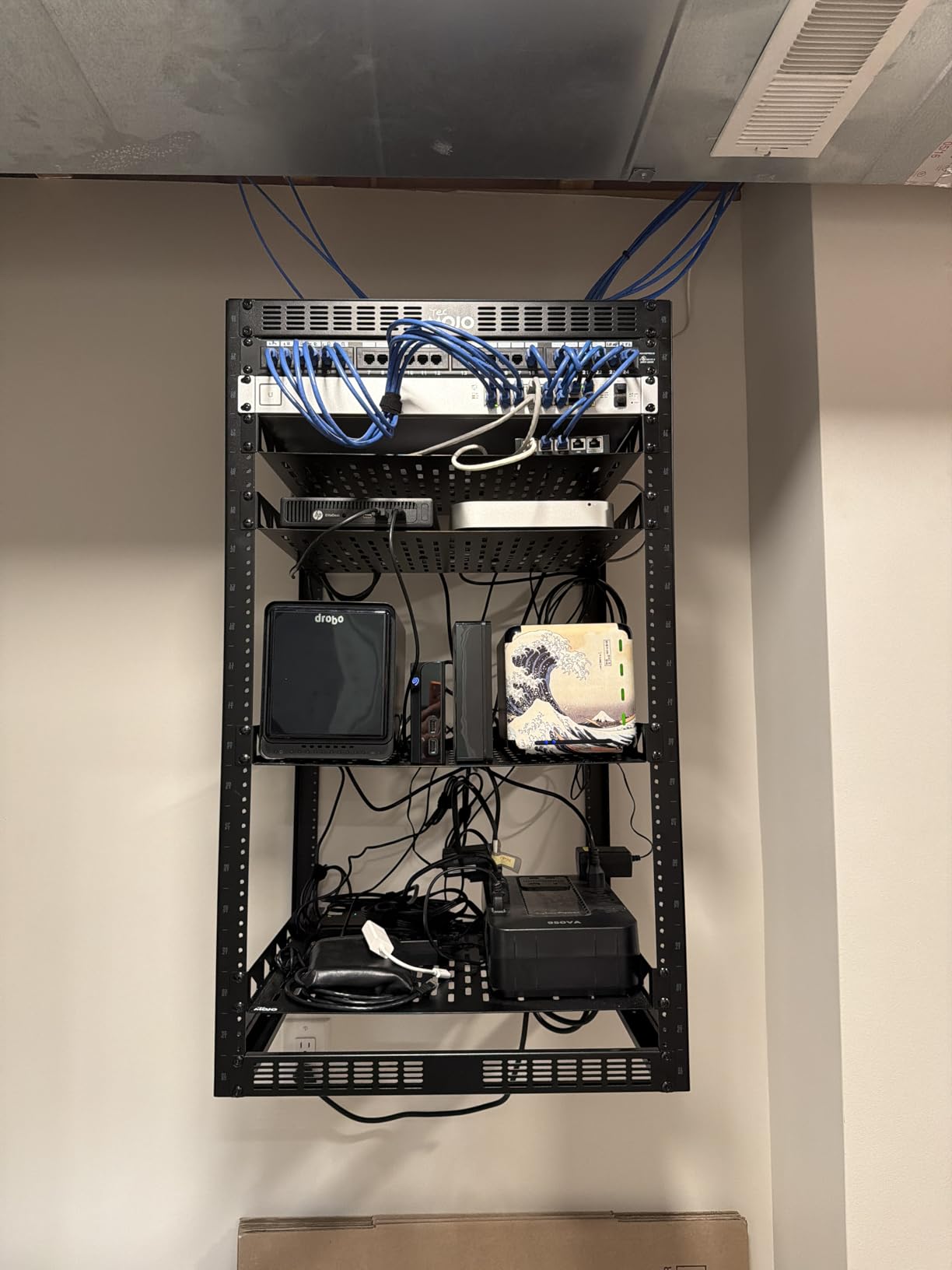 Tecmojo 12U Open Frame Network Rack for IT & AV Gear, AV Rack Floor Standing or Wall Mounted, with 2 PCS 1U Rack Shelves & Mounting Hardware, Network Rack for 19