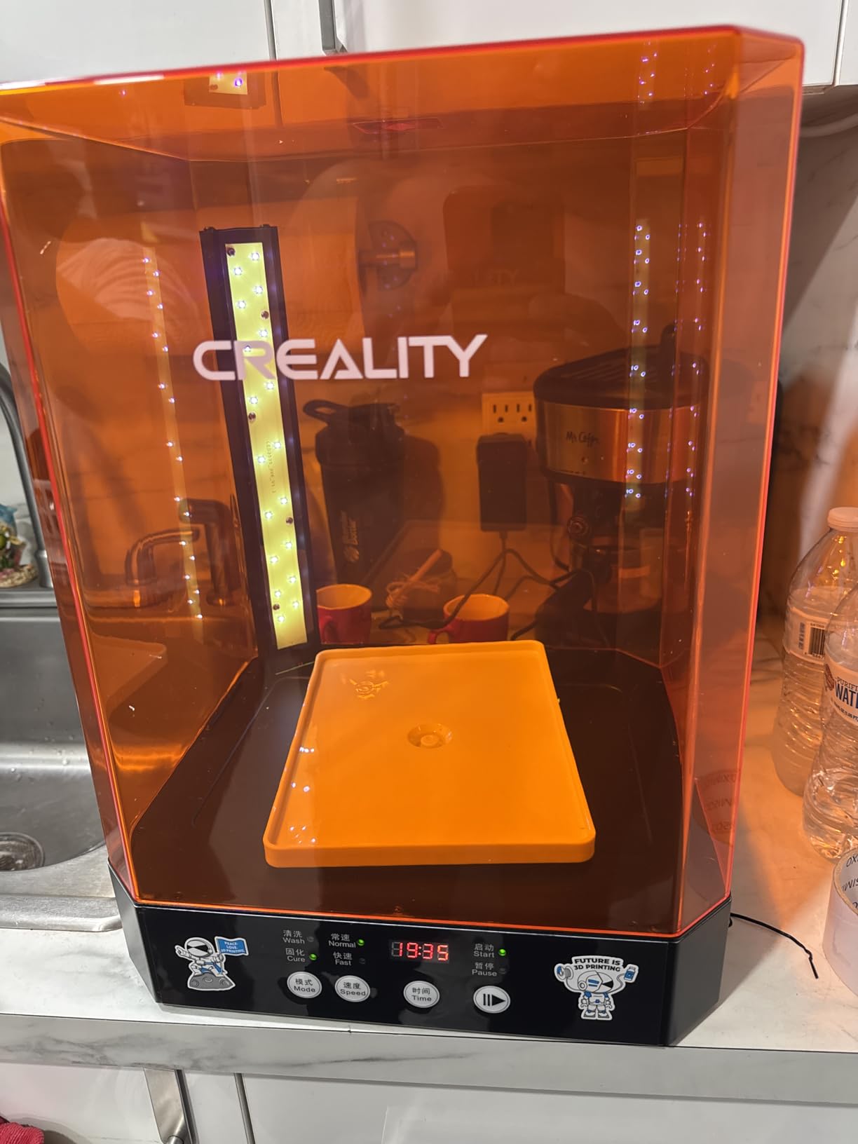 Creality Wash and Cure Station UW-03 2 in 1 Machine, Resin 3D Printer Upgraded 405nm UV Curing Rotary Box Bucket for LCD/DLP/SLA, Size 8.26x6.29x7.87in customer photo 1