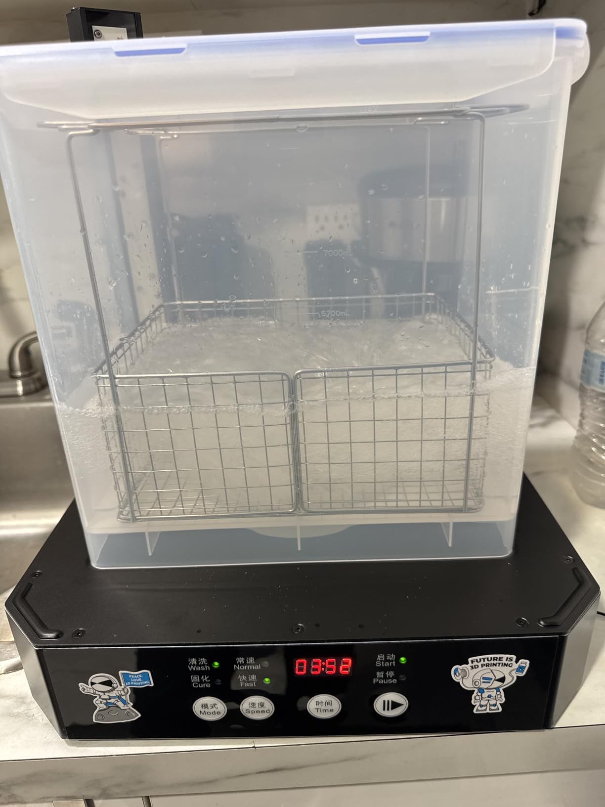 Creality Wash and Cure Station UW-03 2 in 1 Machine, Resin 3D Printer Upgraded 405nm UV Curing Rotary Box Bucket for LCD/DLP/SLA, Size 8.26x6.29x7.87in customer photo 2