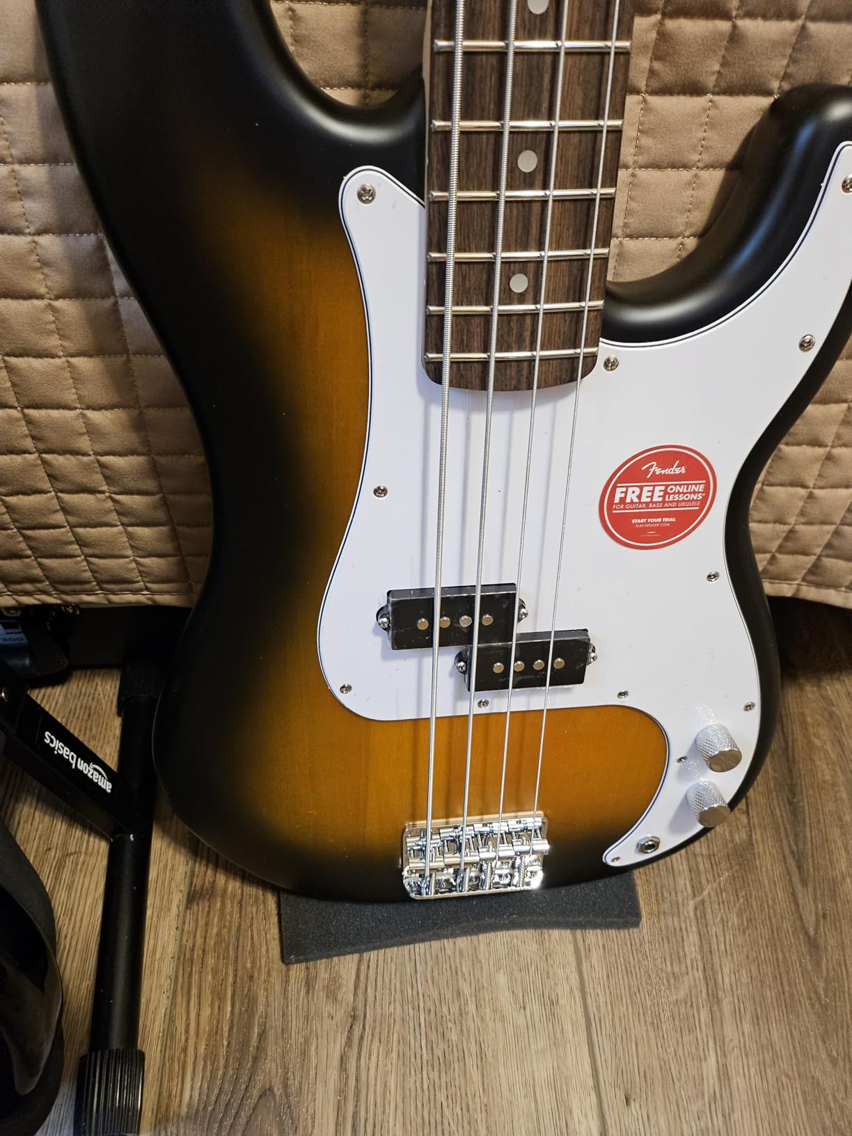 Fender Squier Debut Series Precision Bass Guitar, Beginner Guitar, with 2-Year Warranty, Includes Free Lessons, 2-Color Sunburst with Matte Finish customer photo 1
