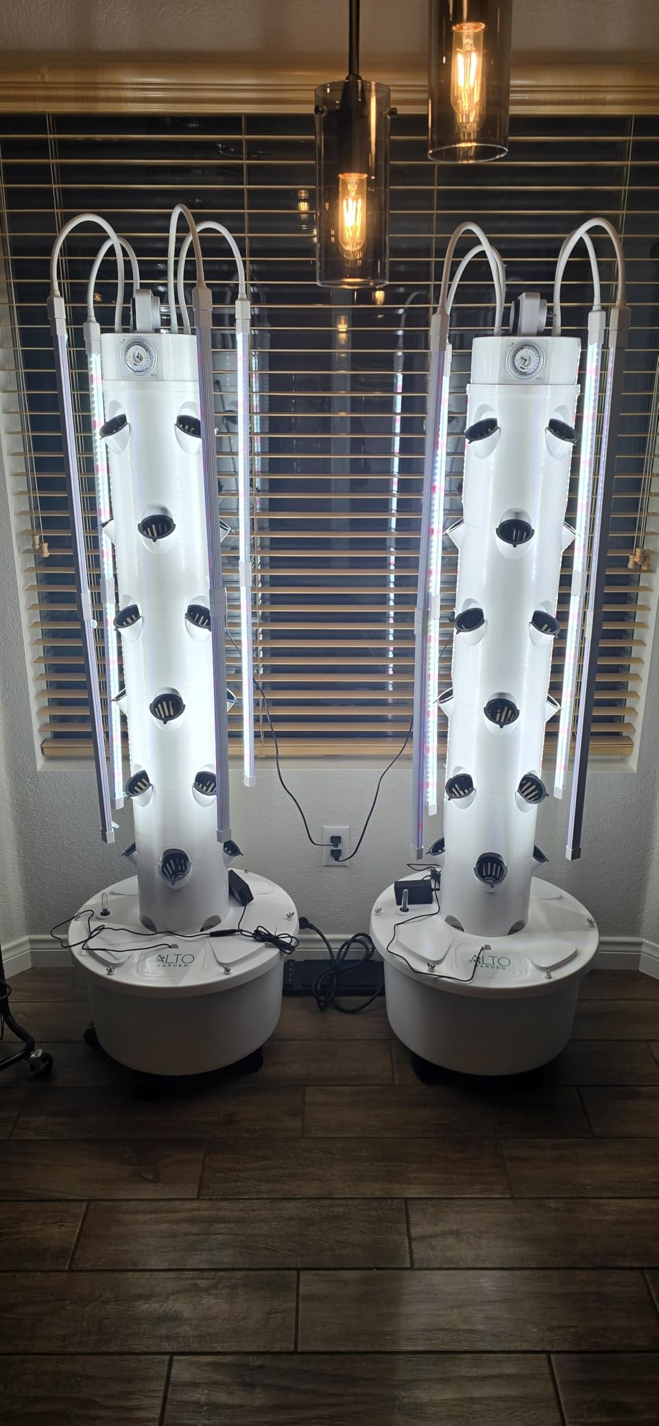 GX Hydroponic Tower | Vertical Planter Tower | Hydroponics Growing System Kit | Food Grade with 24 Net Pots (with LED Grow Lights) customer photo 1