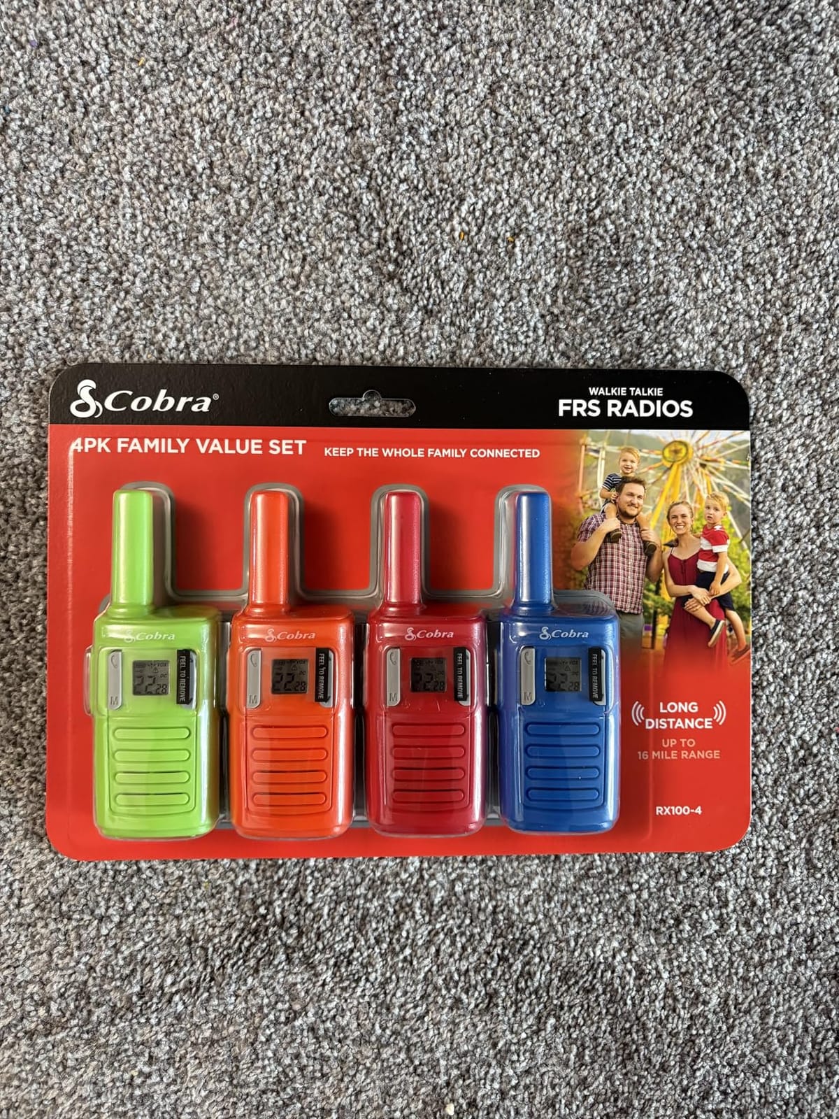 Cobra RX100 16-Mile Range Family Walkie Talkies (4-Pack), 22 Channels | 16-Mile-Long Range, Kid-Friendly Communication, NOAA Weather Alerts, Call Alerts customer photo 2