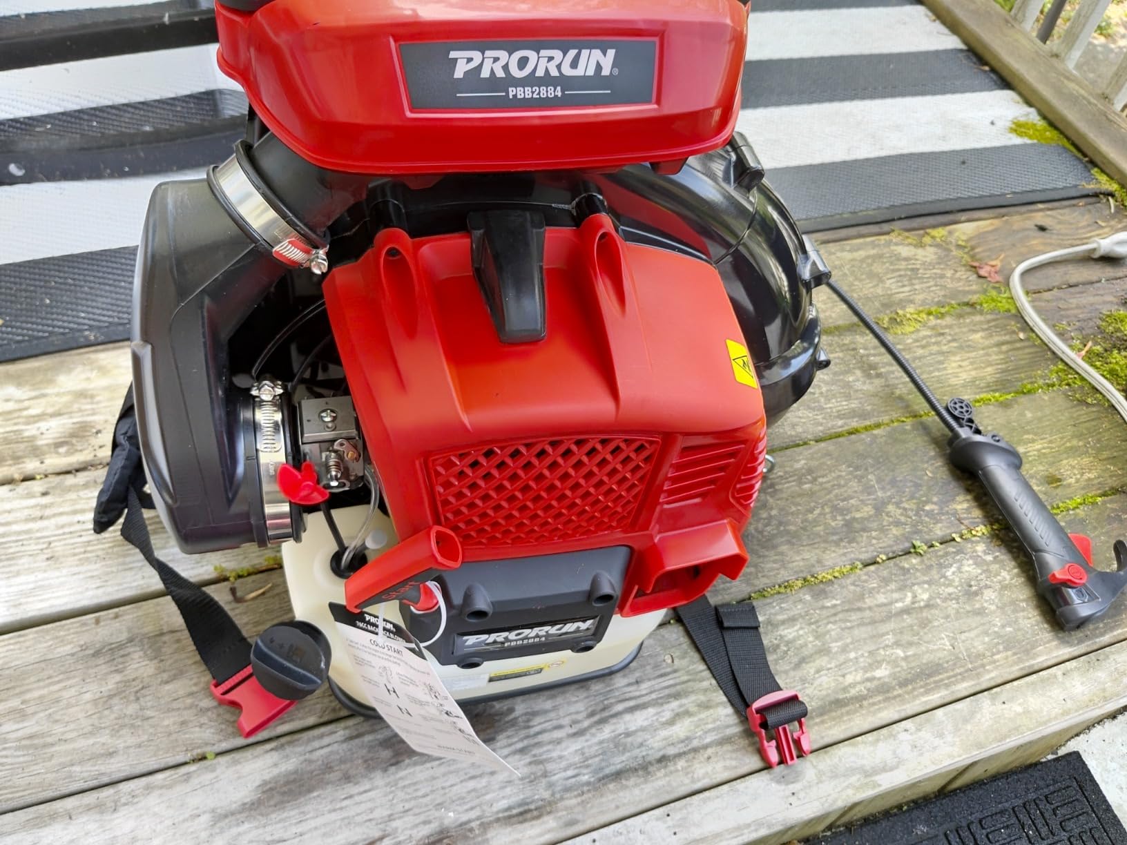 PRORUN 75.6cc 1020 CFM 240 MPH Gas-Powered 2-Cycle Backpack Leaf Blower, PBB2884 customer photo 1