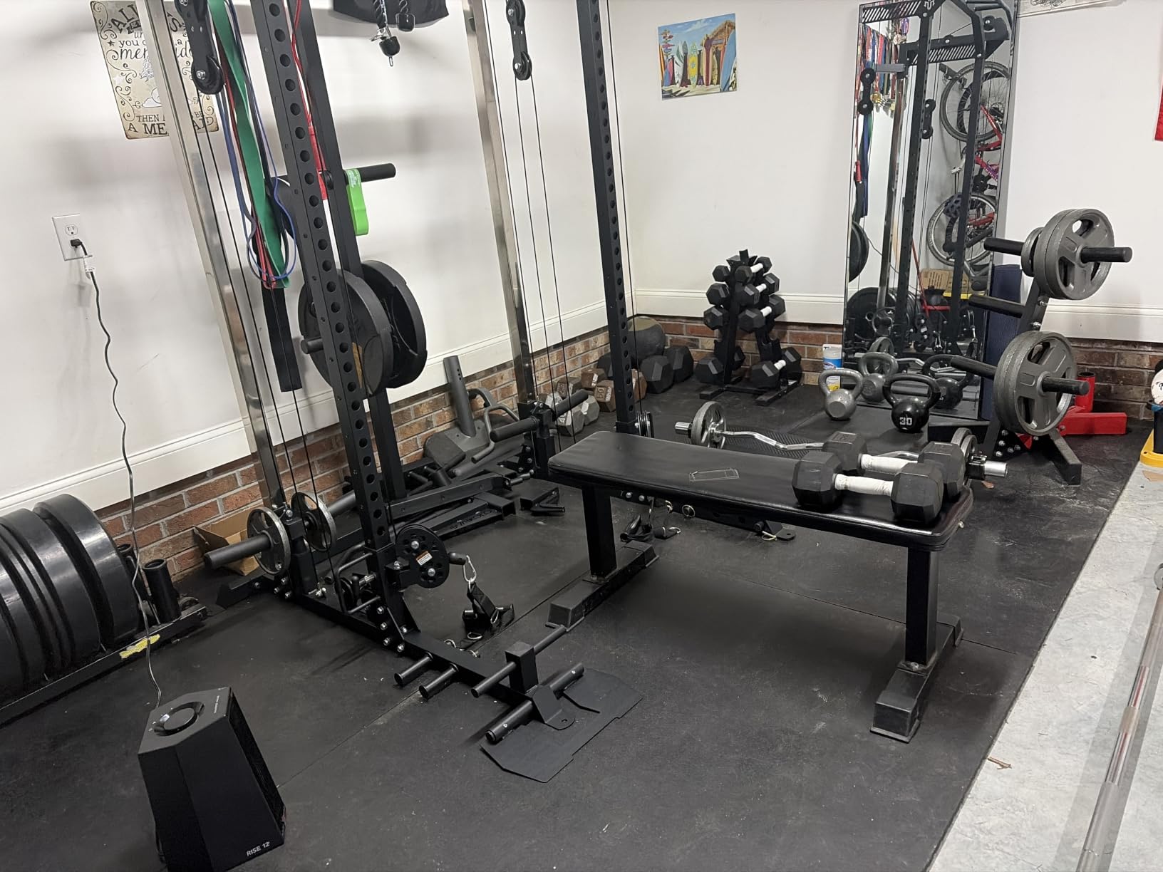 Mikolo Power Cage, 2000LB Power Rack with Independent Dual Pulley System, Multi-Function Home Gym Workout Machine for Cable Crossover and Squat customer photo 2
