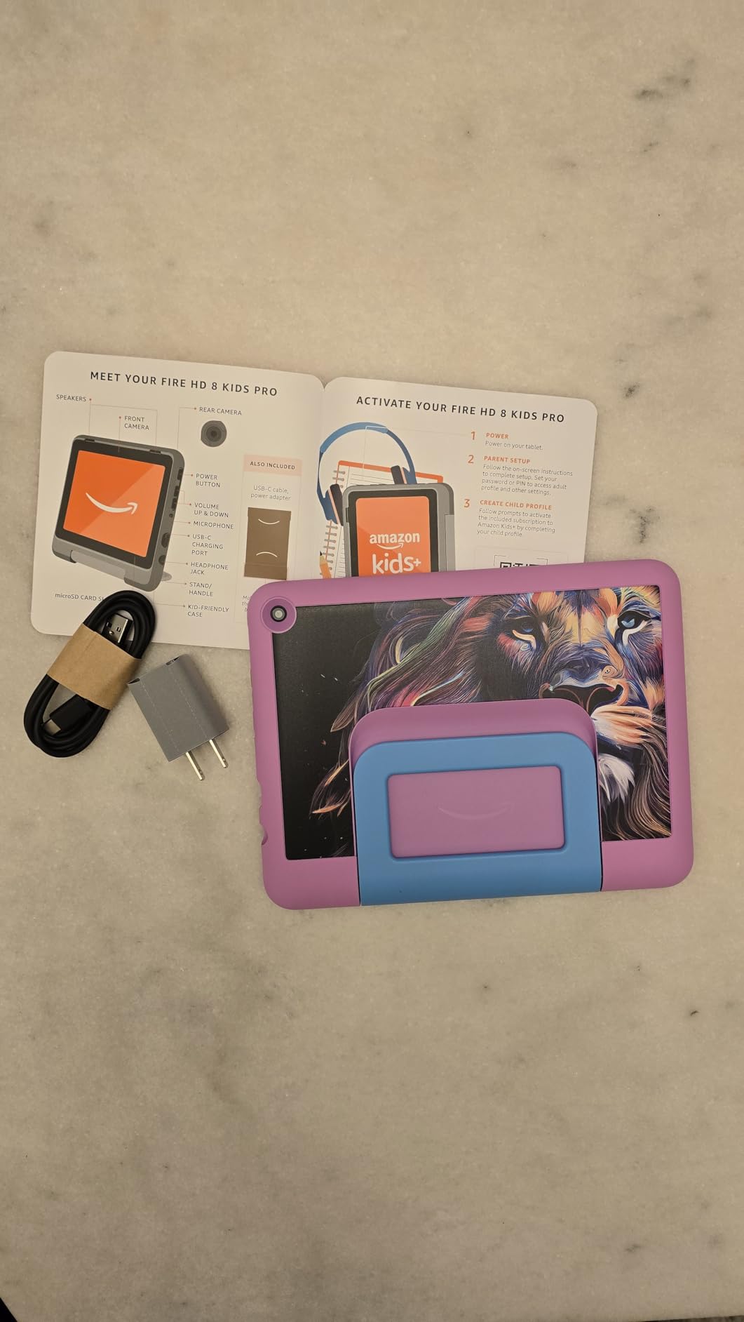Amazon Fire HD 8 Kids Pro tablet (newest model), ages 6-12. Bright 8