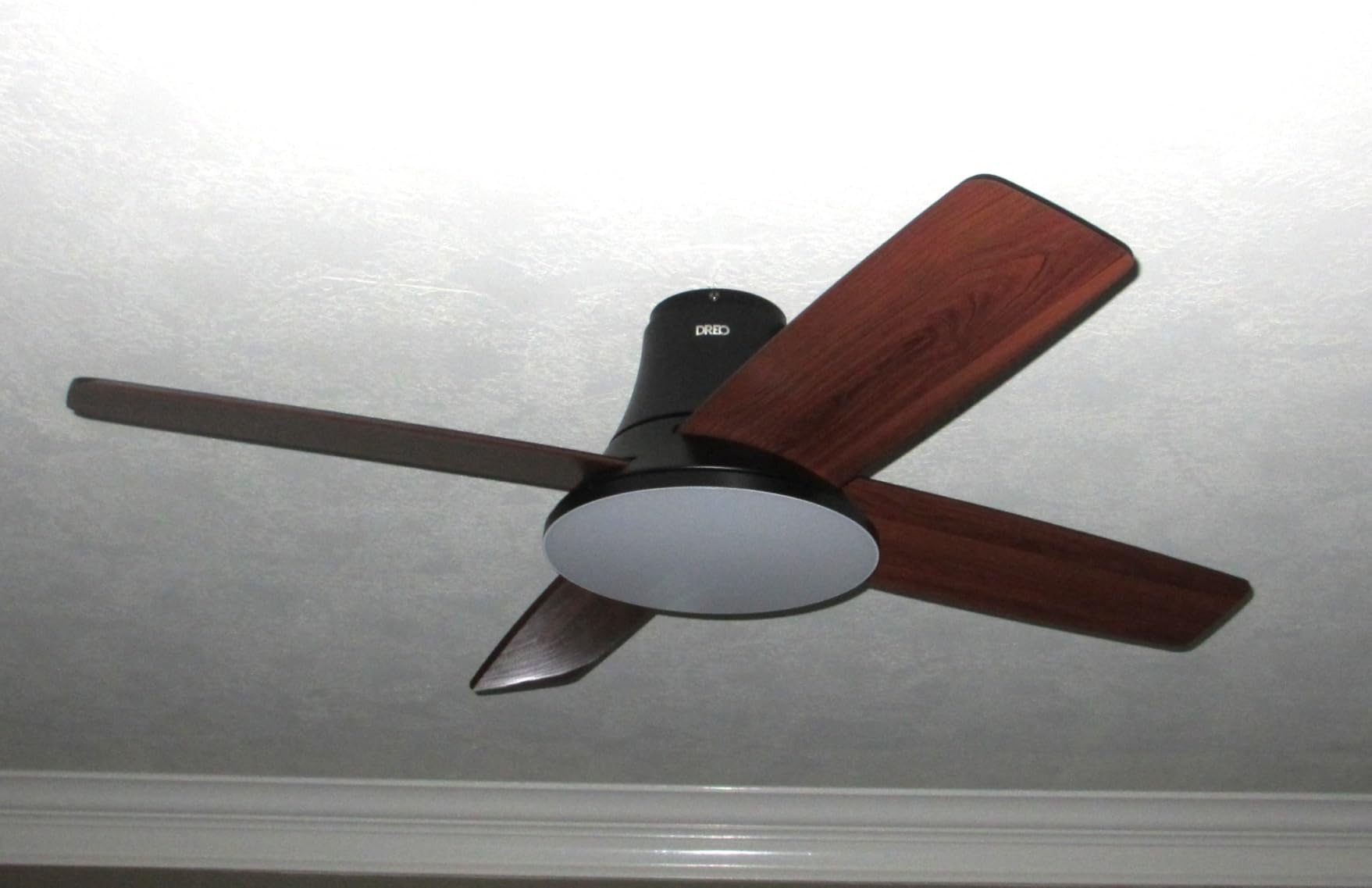 DREO Ceiling Fan, 44 Inch Low Profile Ceiling Fan with Light and Remote, 5CCT LED, 6-Level Dimmable, 6-Speed, Reversible Motor, 22 dB, Timer, Easy-Install, Black Flush Mount for Bedroom customer photo 2