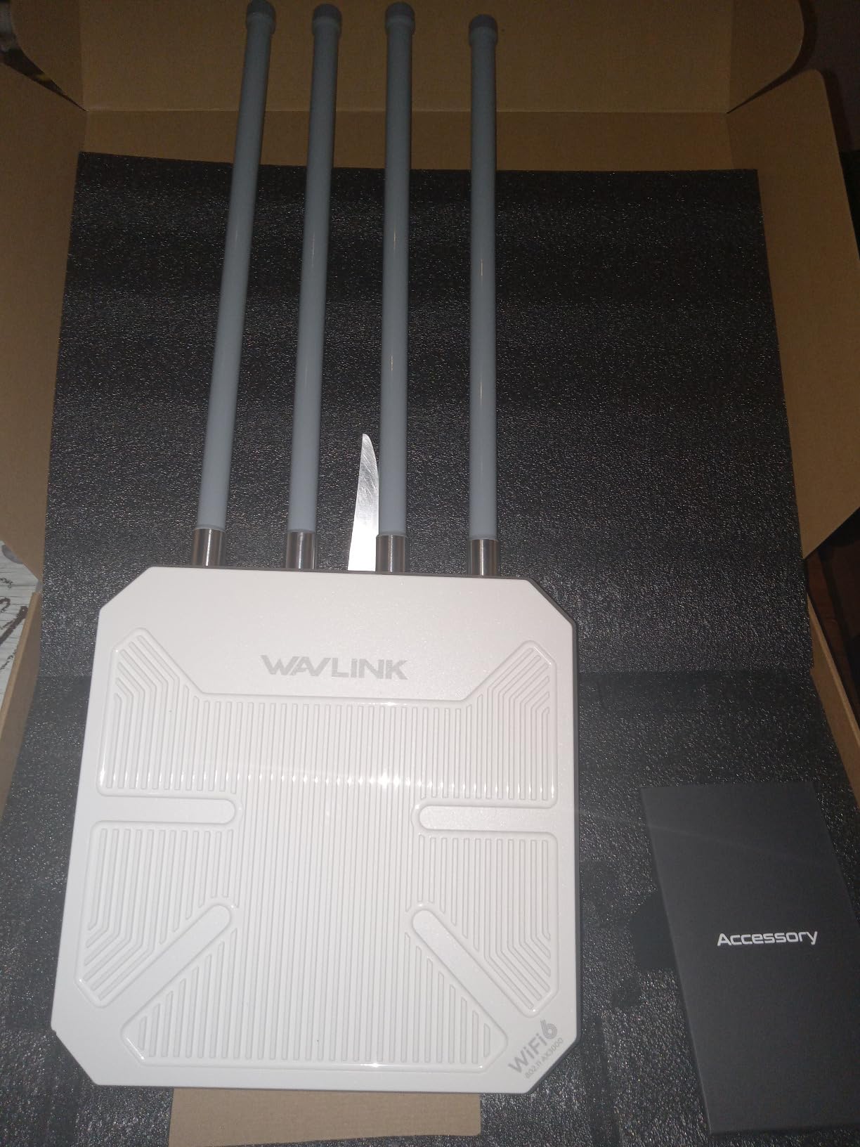 WAVLINK AX3000 Outdoor WiFi 6 Extender Long Range, Outdoor Access Point, WiFi Repeater Works with Starlink/Cameras/Router, Up to 256 Devices for Farm, Yard, RV, Active PoE, 4x8dBi Antennas, Dual Band customer photo 1