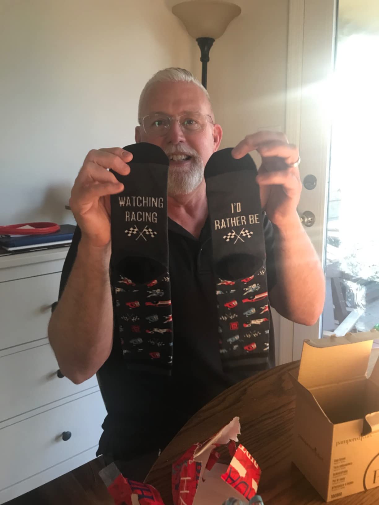 Racing Fan Socks Funny Race Car & Motorcycle Gift for Men Women Teens customer photo 1