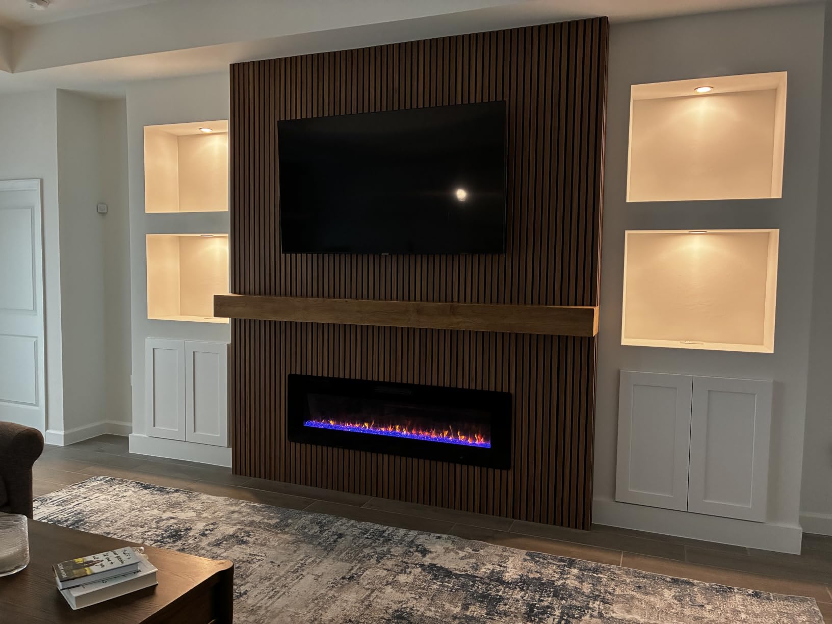 Art3d 4 Pack 47.2 x 23.6in. Wood Slat Acoustic Panels for Wall and Ceiling - 3D Fluted Sound Absorbing Panel with Wood Finish - Teak customer photo 2