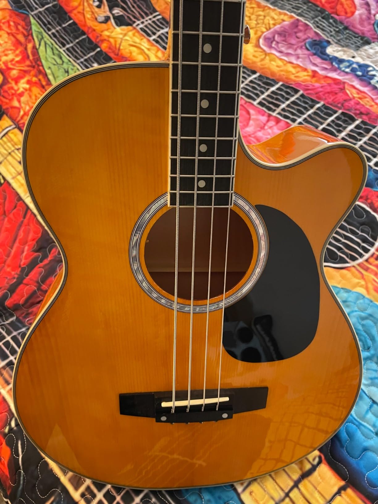 Best Choice Products Acoustic Electric Bass Guitar, Full Size 4 String, Fretted Bass Guitar w/Padded Gig Bag - Vintage Sunburst customer photo 1