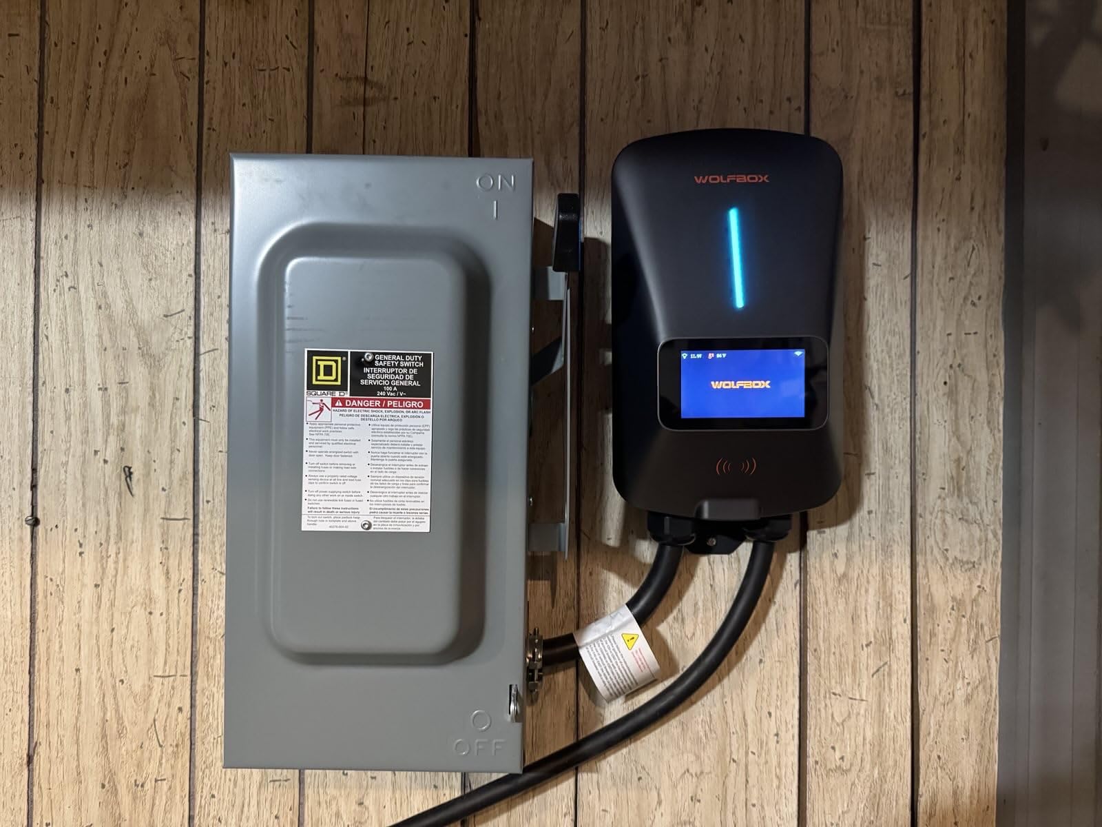 WOLFBOX Level 2 EV Charger 48 Amp - Smart Display, RFID Card, 25ft Cable, Outdoor/Indoor, Hardwired EV Charger Level 2, WiFi Enabled Electric Car Charging, 240V Electric Vehicle Charging Stations customer photo 2