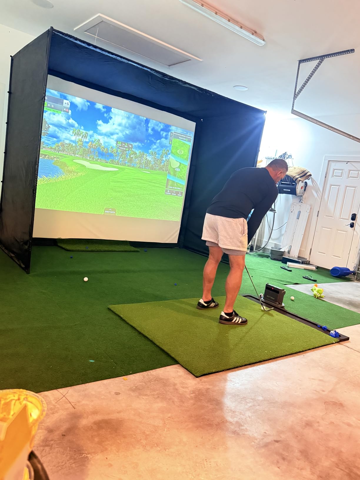 Integrated Golf Hitting Mat with Ball Tray, Thickening Golf Mats Practice Outdoor & Indoor Artificial Turf Matt with 3 Tees customer photo 2