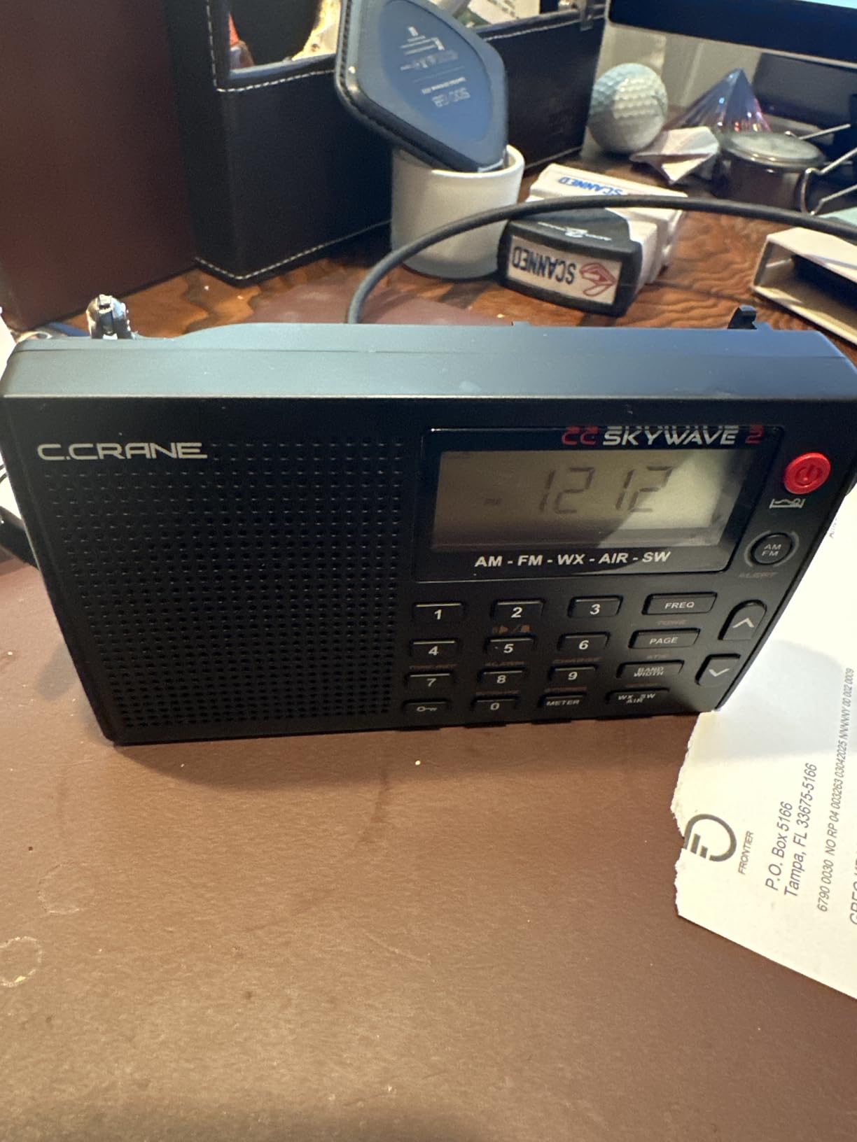 C. Crane CC Skywave 2 AM, FM, Shortwave, NOAA Weather + Alert, VHF Aviation Band, Small Battery-Operated Portable Travel Radio with Clock and Alarm customer photo 1