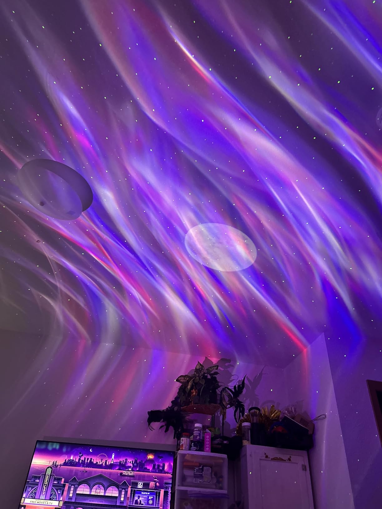 One Fire Northern Lights Projector Galaxy 7-15 Year Old Boy Birthday Gifts | Galaxy Projector for Bedroom,300+Colors Modes Aurora Light,15White Noise Sound Machine&Bluetooth Star Projector Galaxy Lights customer photo 2