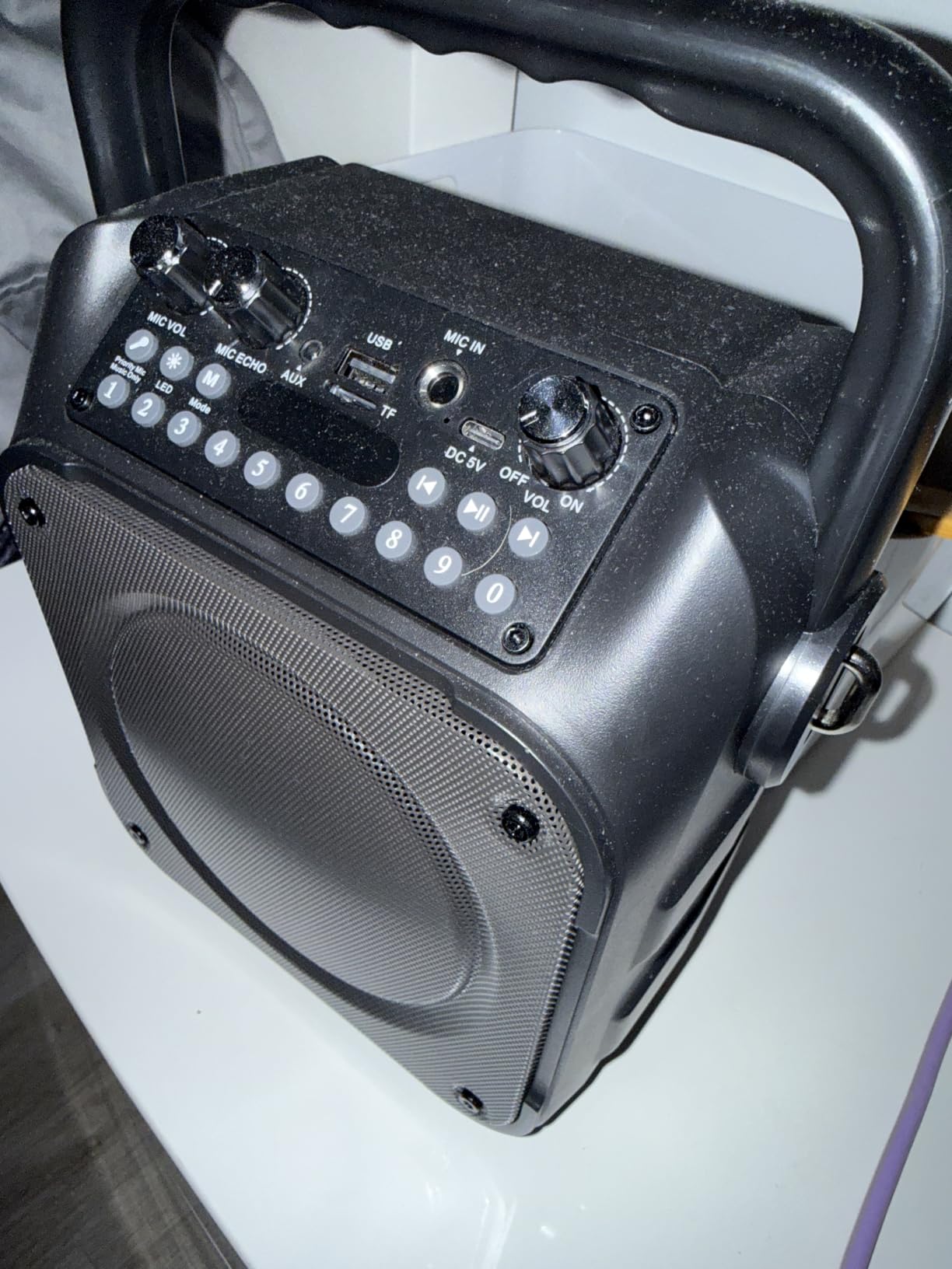 CYY Karaoke Machine, Portable Bluetooth Speaker with 2 Wireless Microphones | Immersive Sound, 5 Light Modes, PA System, TWS USB TF AUX FM, for Adults and Kids, Home Party, Outdoor, Home System Packages customer photo 2