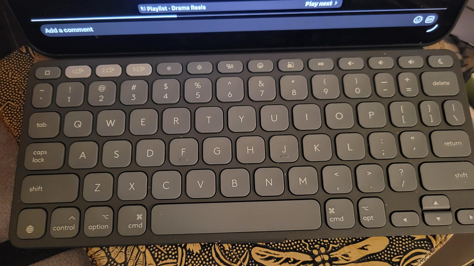 Keys-to-Go Bluetooth Keyboard for iPhone, iPad, Mac - Graphite | Built-in cover, compact Bluetooth design, ideal for iPad, iPhone, Mac, and Apple TV, easily switch between devices customer photo 2