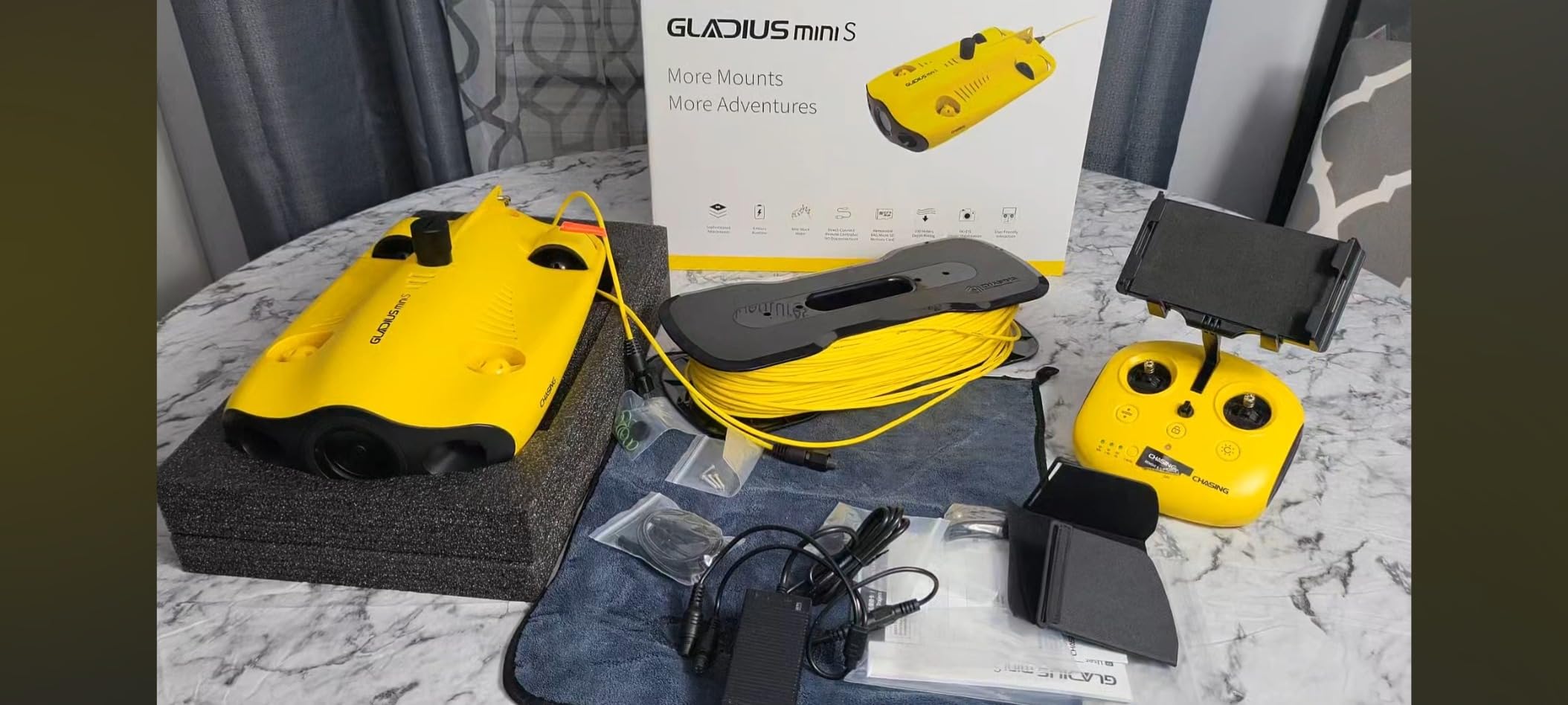 Underwater Drone, Mini S Submarine Drone with 4K+EIS Image Stabilization Camera for Real-Time Viewing, Depth & Temperature Data, Direct-Connect Remote Controller, 330ft Dive, Portable ROV customer photo 2