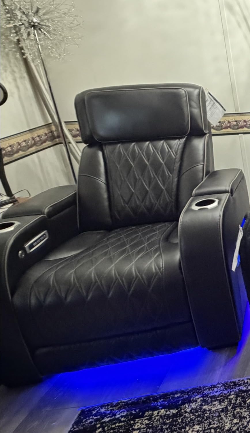 Signature Design by Ashley Leather Power Recliner Chair, Zero Gravity | Soothing air massage and heat, Extended ottoman with adjustable headrest, 250-lb weight capacity, Boyington Series customer photo 2