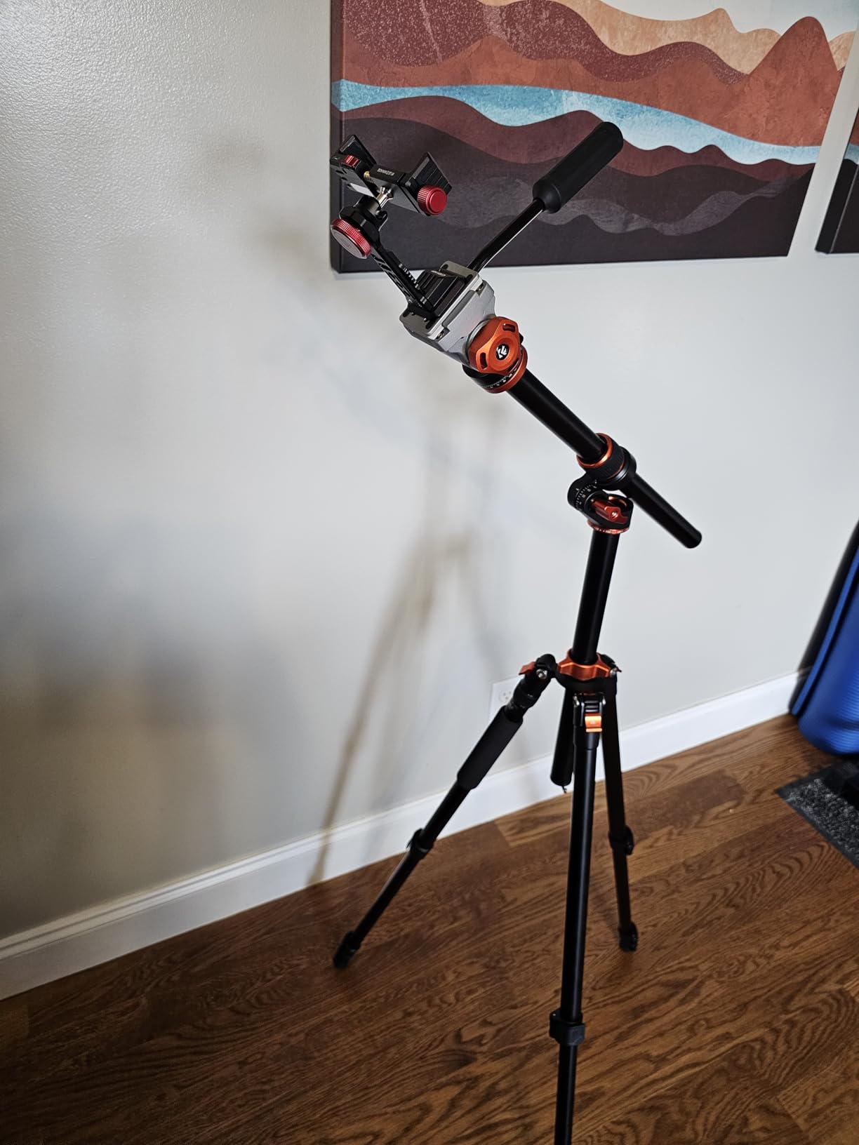 K&F CONCEPT 90''/230cm Horizontal Fluid Head Camera Tripod | Heavy Duty Overhead Shooting Video Tripods, Center Colmun, Detachable Monopod, for Indoor and Outdoor Use T254A7+FH-03 customer photo 2