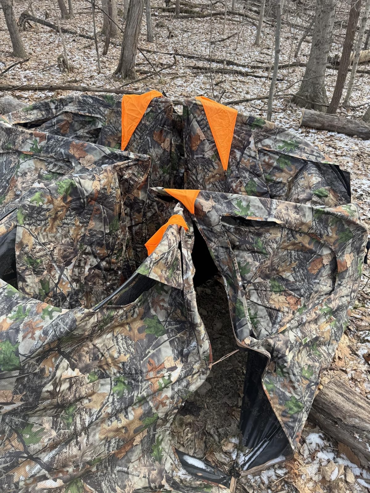 TIDEWE Hunting Blind 360 See Through, Pop Up Ground Blind with Large Door | Pop Up Tent with Large Door, Removable Curtain & Portable Carrying Bag, Quiet Sliding Windows for Deer Turkey Hunting customer photo 2