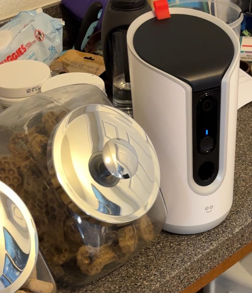 Geeni Pet Treat Dispenser Camera, 2K HD Wi-Fi Enabled, Auto-Follow, White | Pet treat dispenser with camera customer photo 1