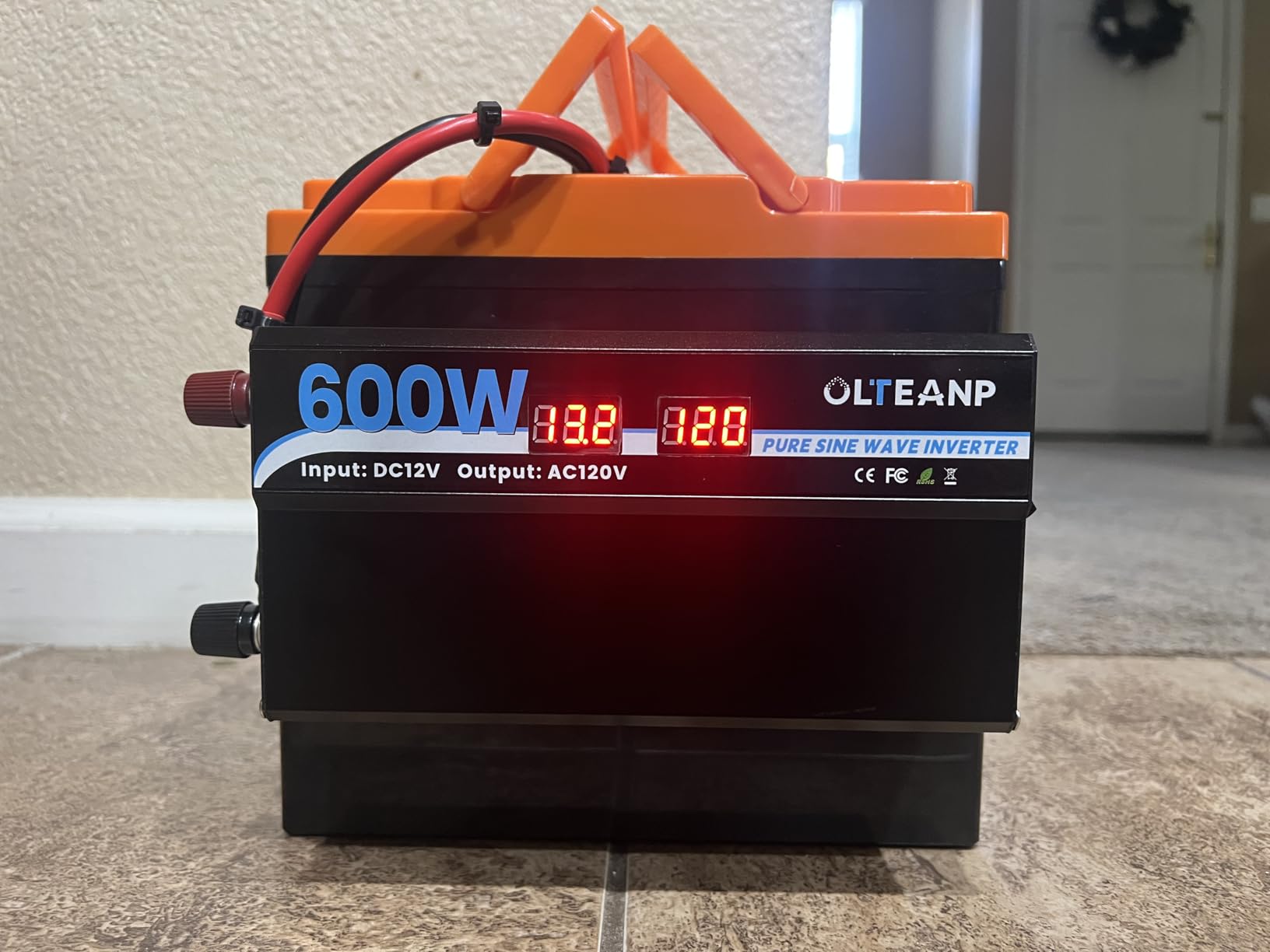 1000W Pure Sine Wave Inverter 12V DC to 120V AC Converter for RV, Camping | 2000W Peak, 2 AC Outlets, Dual 3.4A USB Ports, LCD Display, Power Converter for Car, Truck, Vehicles, Laptop, Van Life, Outdoor customer photo 1