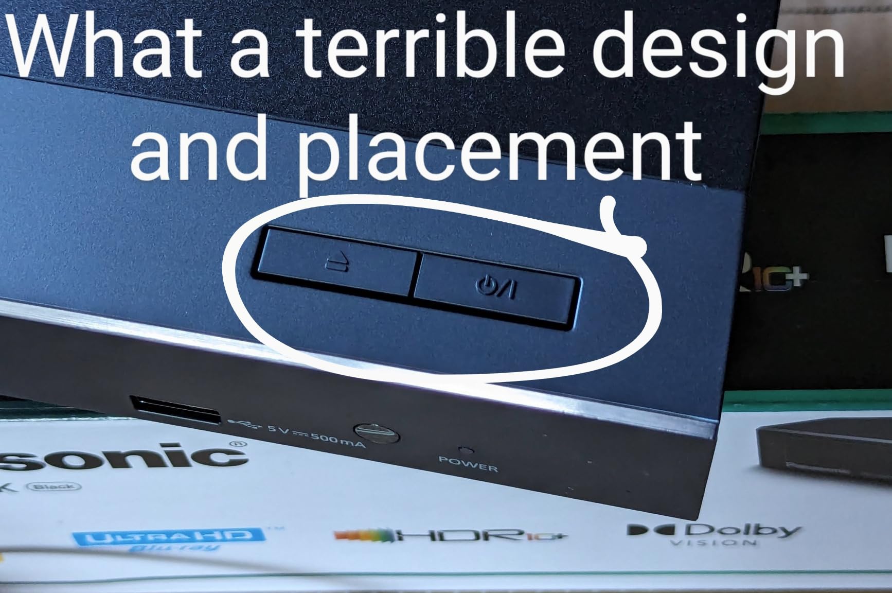 Panasonic Premium 4K Blu Ray Player, UHD DVD Blu Ray Player with Hi-Res Sound, 4K VOD Streaming, HDR10+ and Dolby Vision, DP-UB450 (Black) customer photo 2