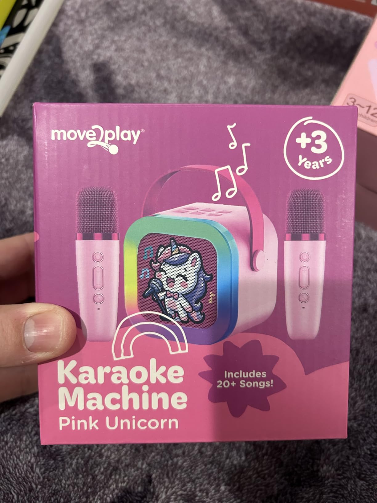 Move2Play, Karaoke Machine for Kids | Includes 20+ Kid Songs | 2 Microphones | Connect with Bluetooth | 3, 4, 5, 6, 7+ Year Old Gift | Toy for Girls, Boys, & Toddler | Birthday Present customer photo 2