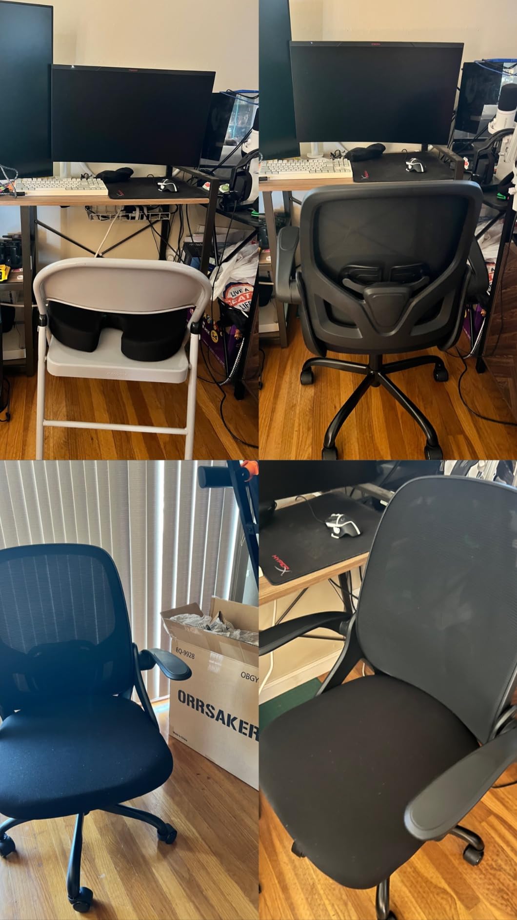 ORRSAKER Drafting Chair, Tall Office Chair with Flip-up Arms, Mesh Ergonomic Computer Standing Desk Chair with Adjustable Height Foot Ring and Lumbar Support, 300 LBS Capacity, Black customer photo 1