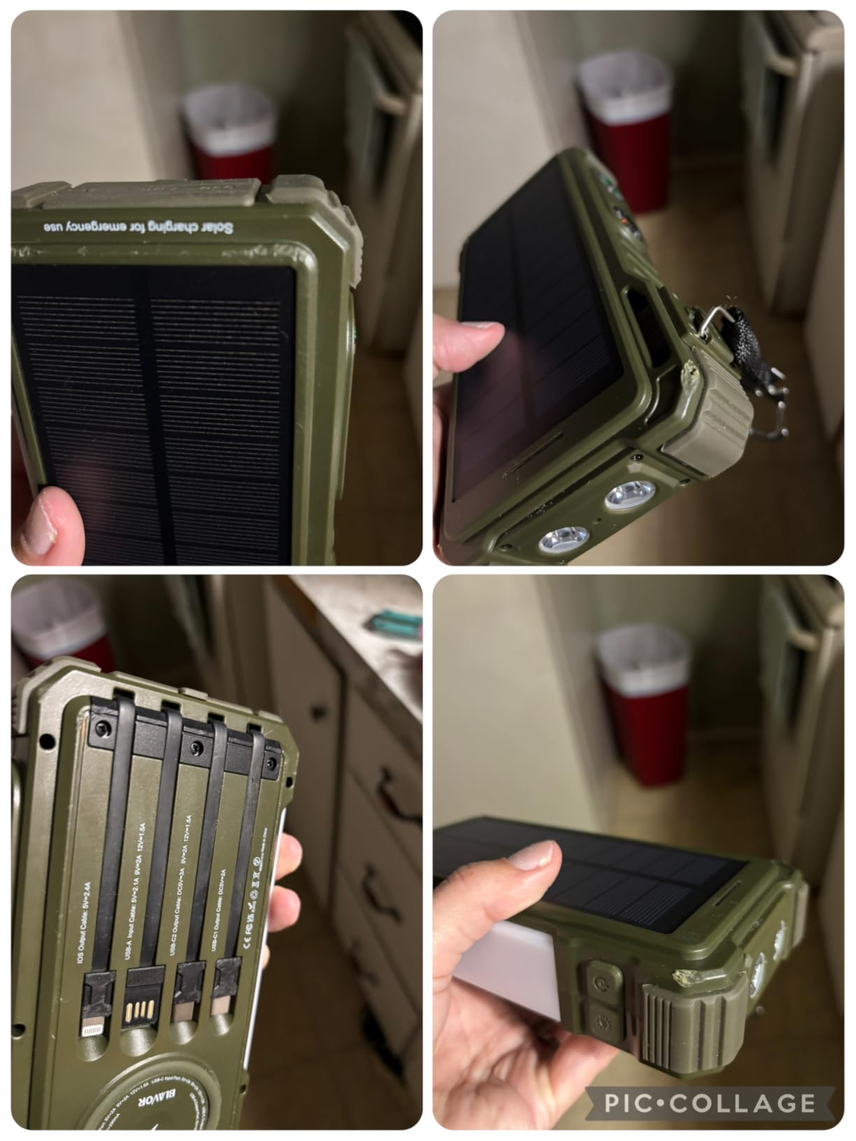 BLAVOR Solar Power Bank 20000mAh Built-in Cables, Wireless Charger for Phones & Apple Watch, 20W Fast Charging Battery Pack with USB C, Flashlight, Solar Charger for iPhone, iPad, iWatch, Samsung customer photo 1