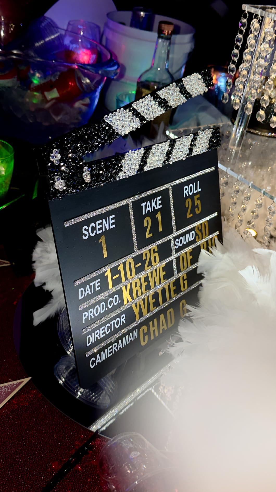 Movie Film Clapboard Hollywood Wooden Clapper Board Directors Photography Studio Video TV Clapper Board with Erasable Pen, Black, 10.5 x 11.7 inches customer photo 2