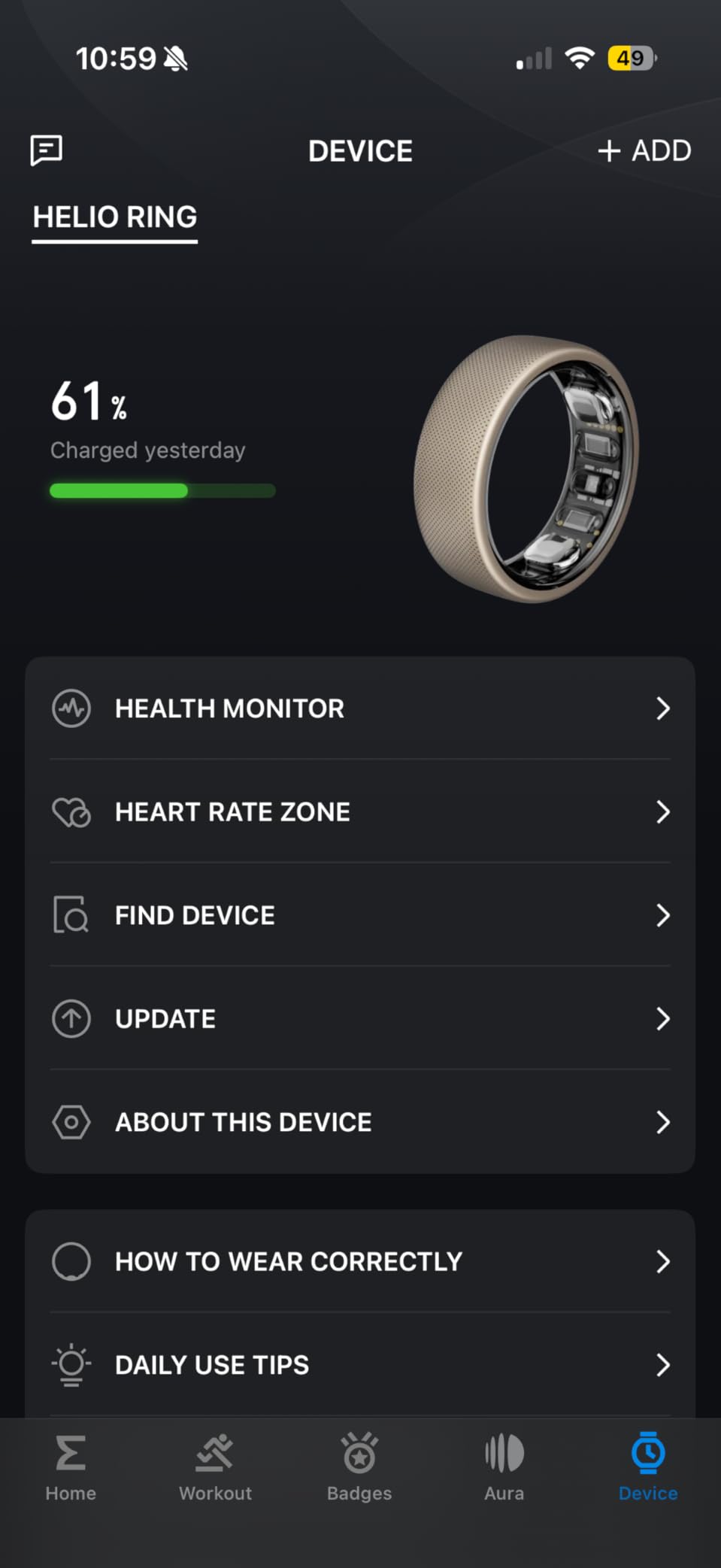 Amazfit Helio Smart Ring Health Tracker, Fitness Tracker Ring, No Subscription, Monitors Sleep, Heart Rate & Stress, Titanium Alloy, Fast 1.4-Hr Charging, Water-Resistant, Size Before You Buy(Size 12) customer photo 1