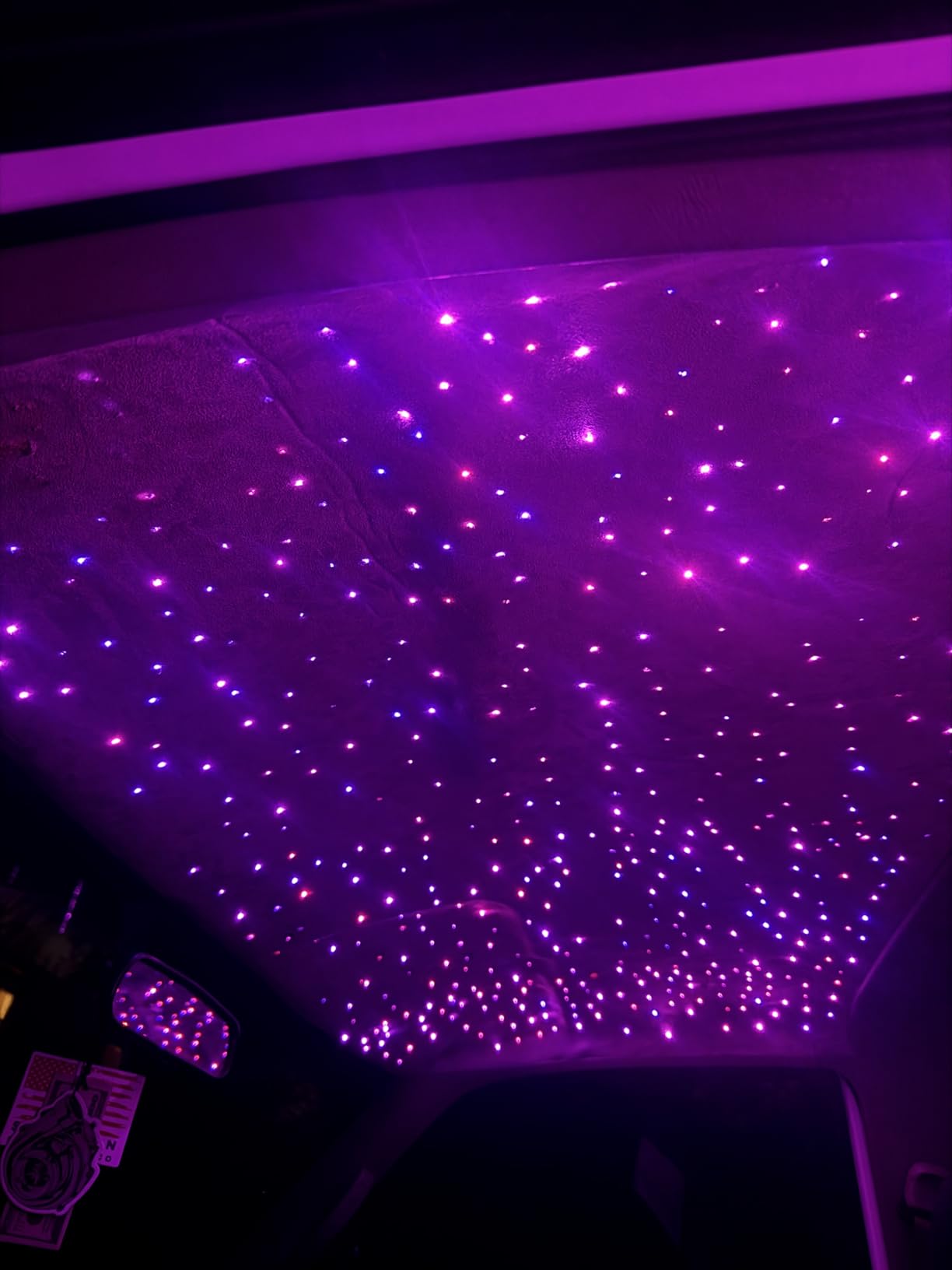 16W Car Home Starlight Headliner Kit, Twinkle & Sound Activate RGBW Fiber Optic Lights with APP & Remote Control, Star Lights for Ceiling Decoration, 300 pcs 9.8ft customer photo 2
