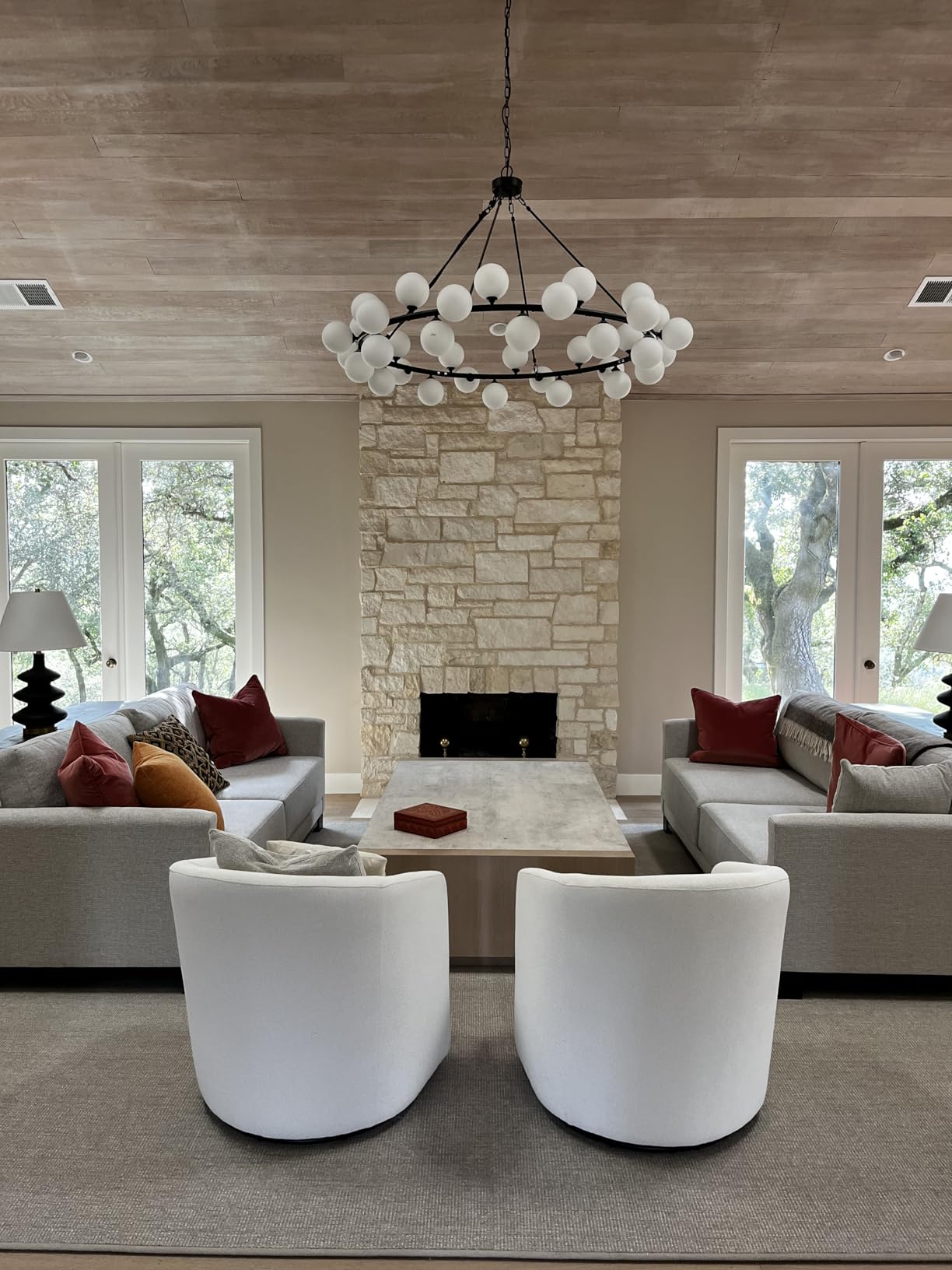 Dining Room Chandelier 60 Inch Sputnik Chandeliers for High Ceilings Large | High Ceiling Sputnik Light, Oversized Living Room Lighting, Wagon Wheel Chandelier, Round Globe Lighting, G9*36 Light customer photo 1