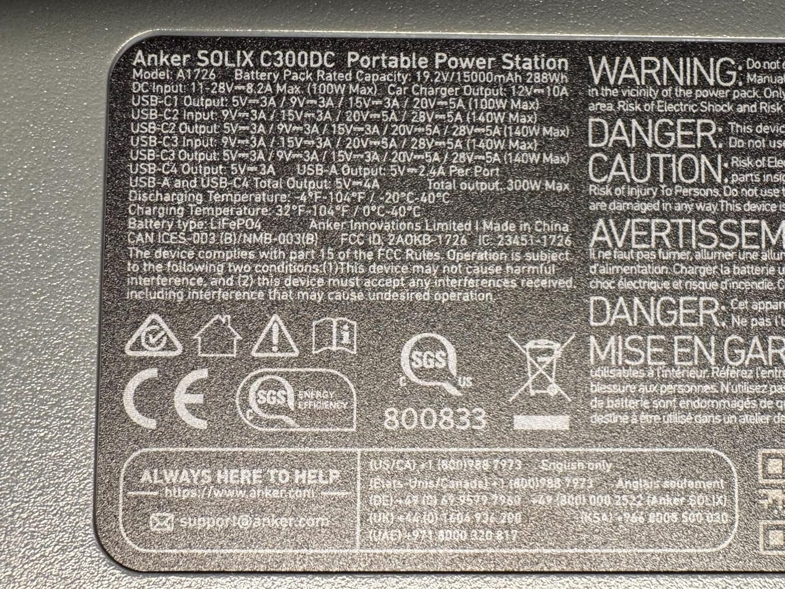 Anker SOLIX C300 DC Power Bank Station, Outdoor 288Wh Portable Power Station, LiFePO4 Battery, 300W Solar Generator, for Camping, Traveling, and Emergencies (No Wall Charger Included) customer photo 2