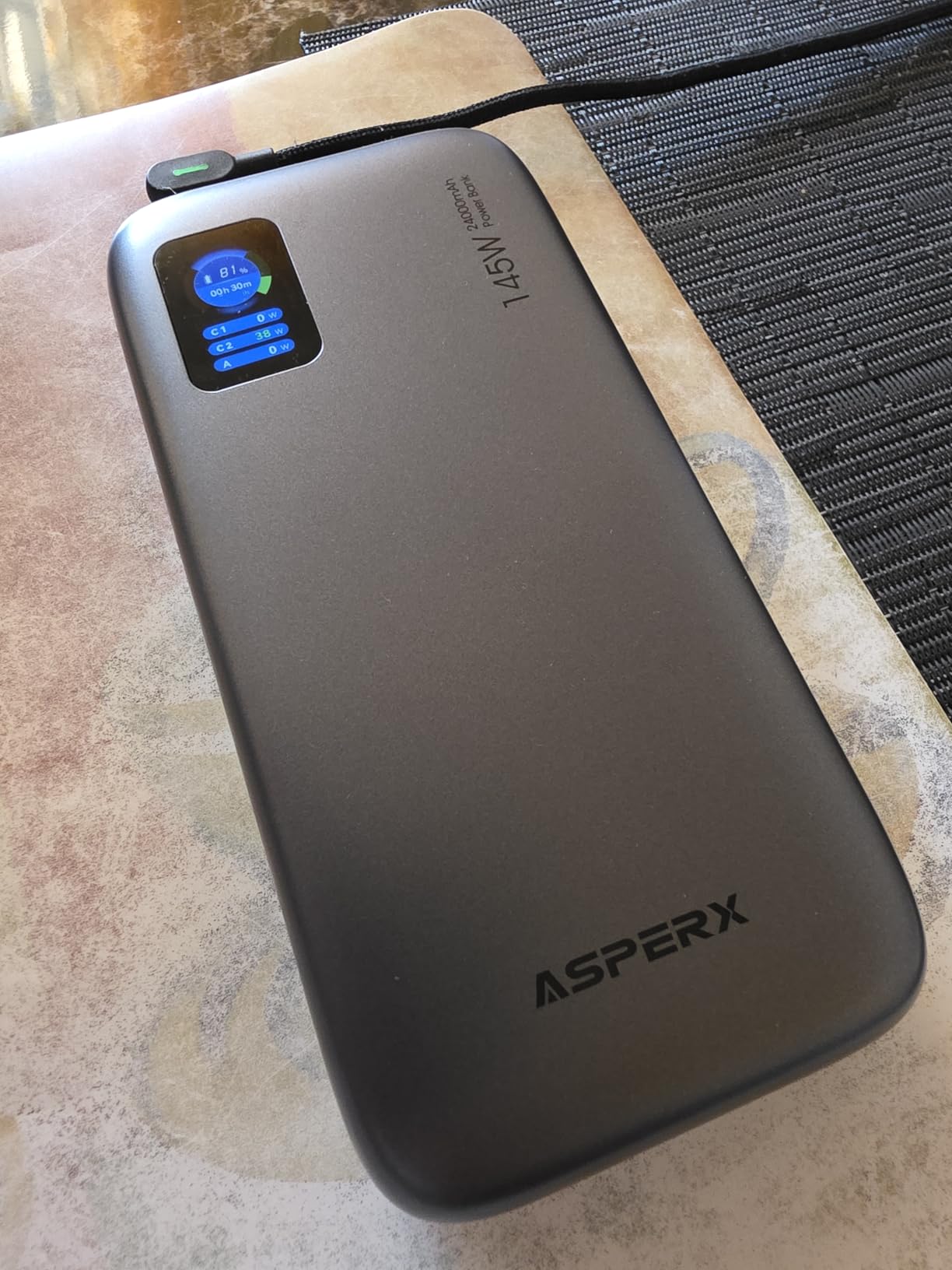 AsperX Laptop Power Bank, 25,000mAh 140W PD 3.1 Fast Charging USB C | TFT Display Portable Charger Battery Pack (92.5Wh) for MacBook Pro/iPhone 17/Dell XPS/Galaxy S25/ipad/HP (Flight-Approved) customer photo 1