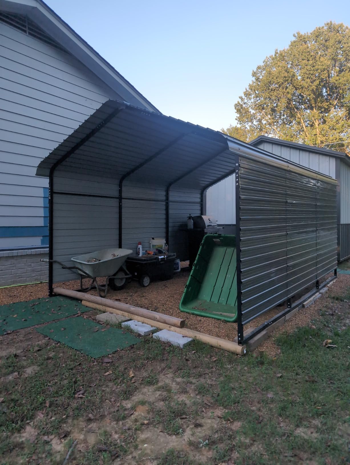 Real Relax 10'x15' Heavy Duty Metal Carport, Grey | Heavier Frame, Galvanized Roof, Outdoor Garage Car Shelter Shade for Car and Boats customer photo 2